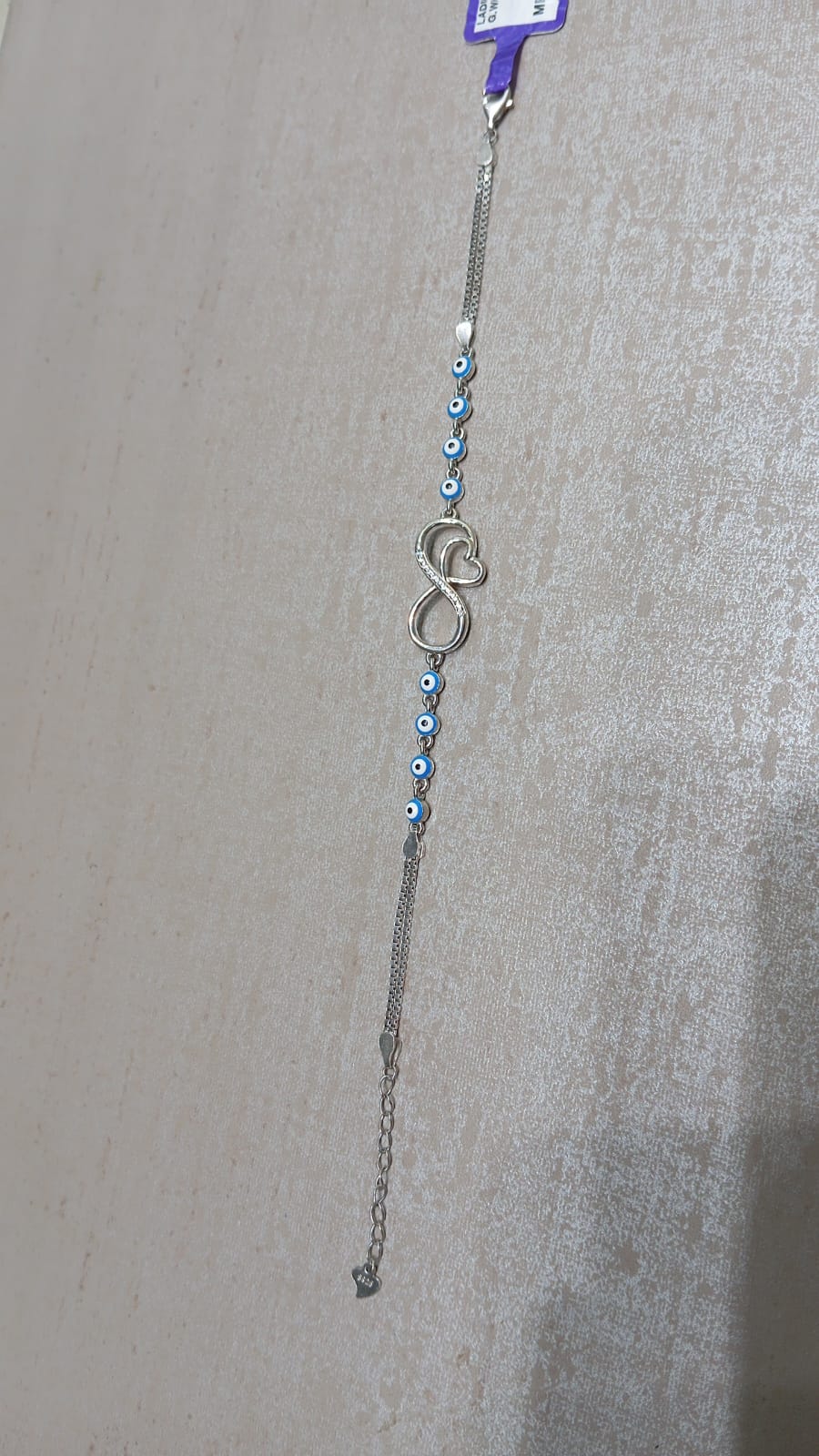 925 Silver Infinity Evil Eye Bracelet for Women