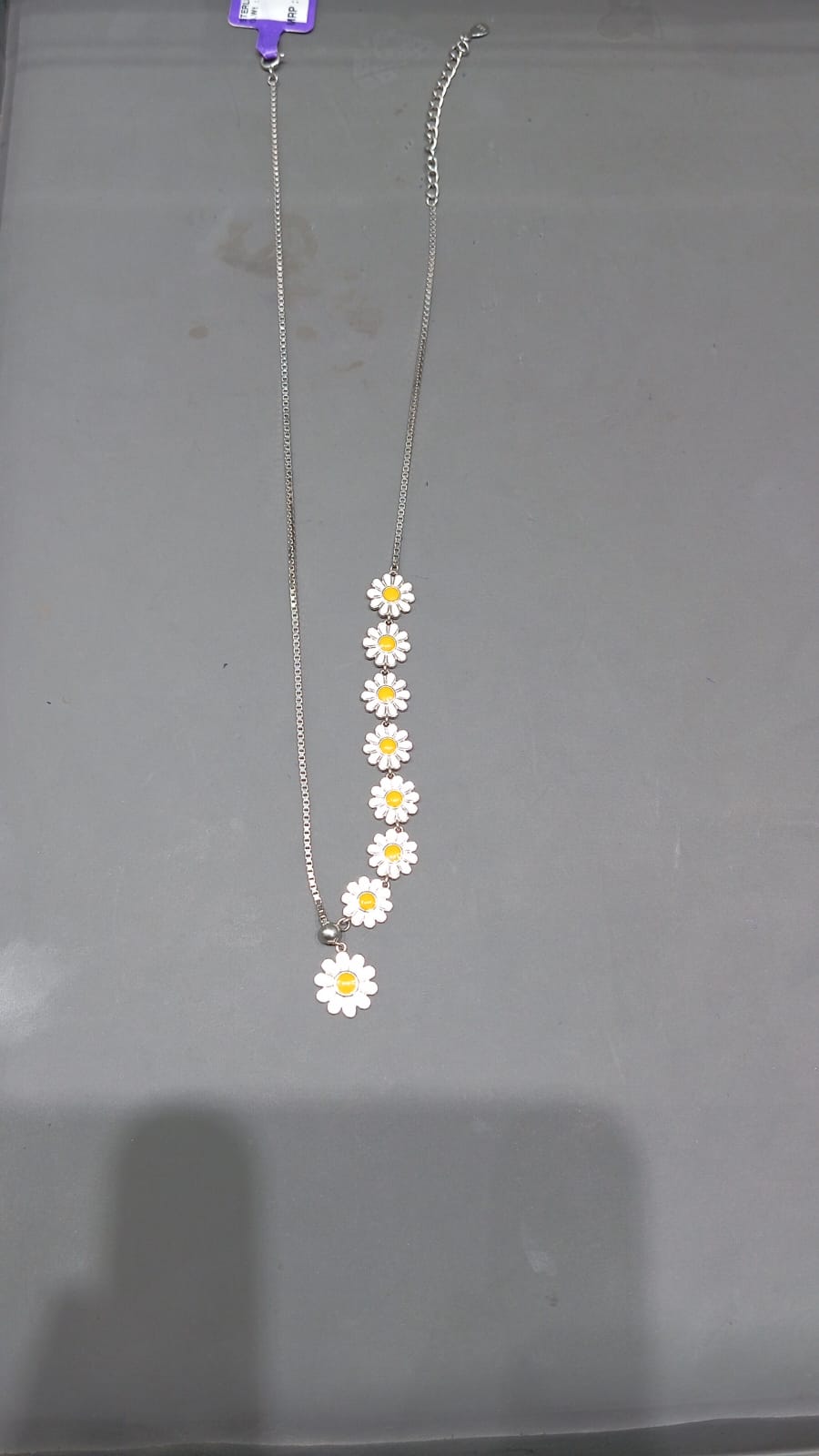 925 Sterling Silver Layered Daisy Flower Chain