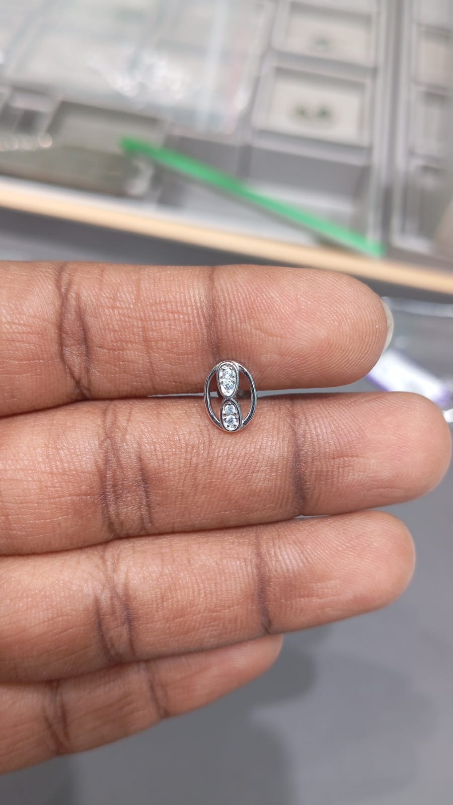 92.5 Sterling Silver Oval Stud