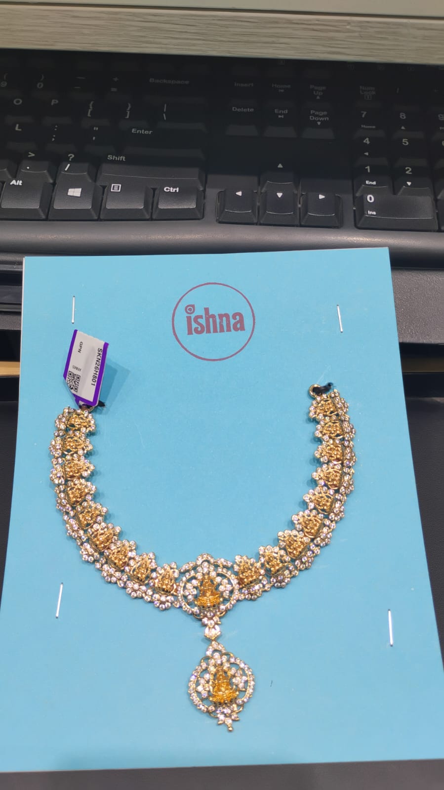 Traditional Lakshmi Design Rose Gold Necklace