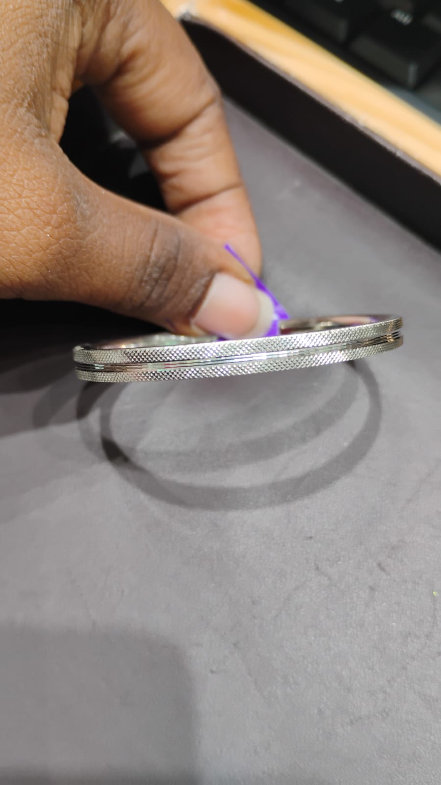 Sterling Silver Textured Bracelet for Men