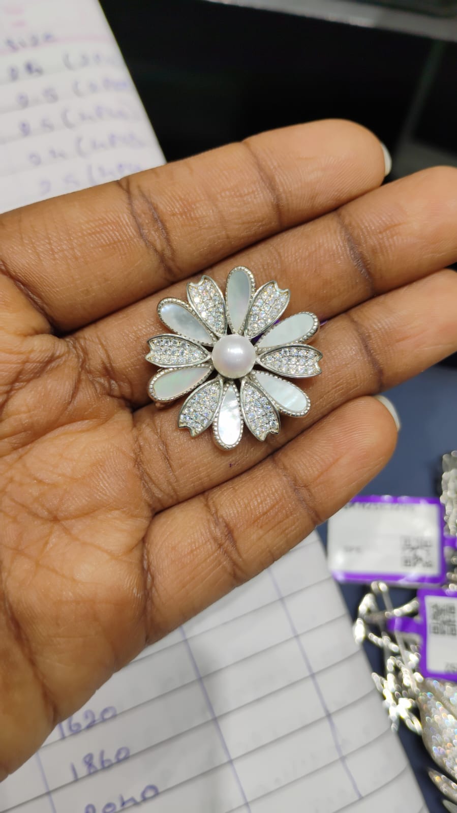 925 Silver Floral Brooch for Women