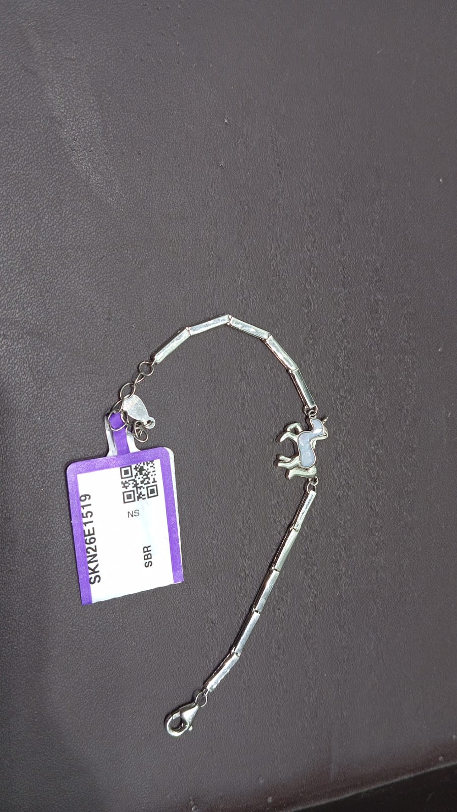 92.5 Sterling Silver Unicorn Charm Baby Bracelet
