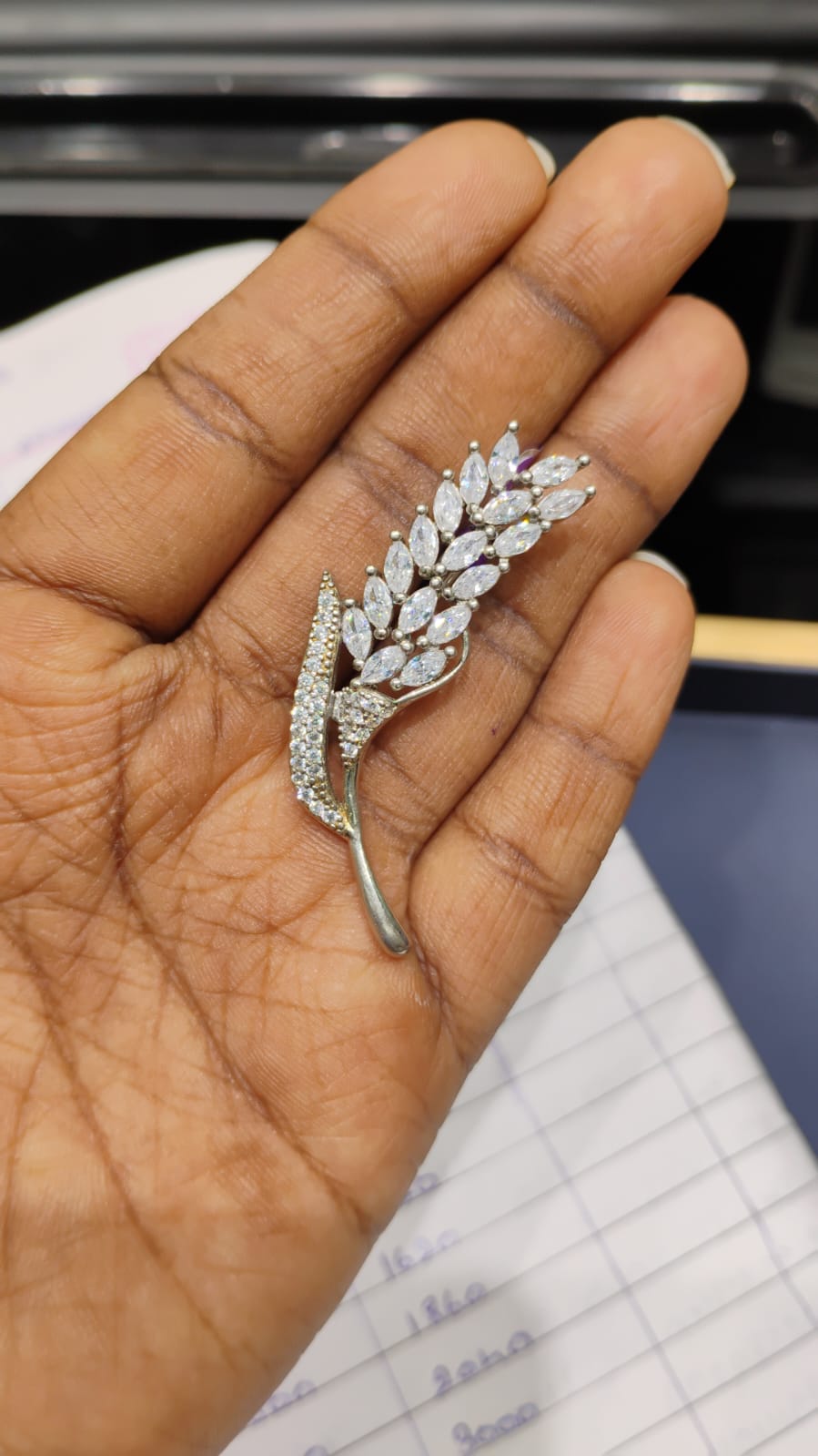 925 Silver Wheat Stalk Brooch