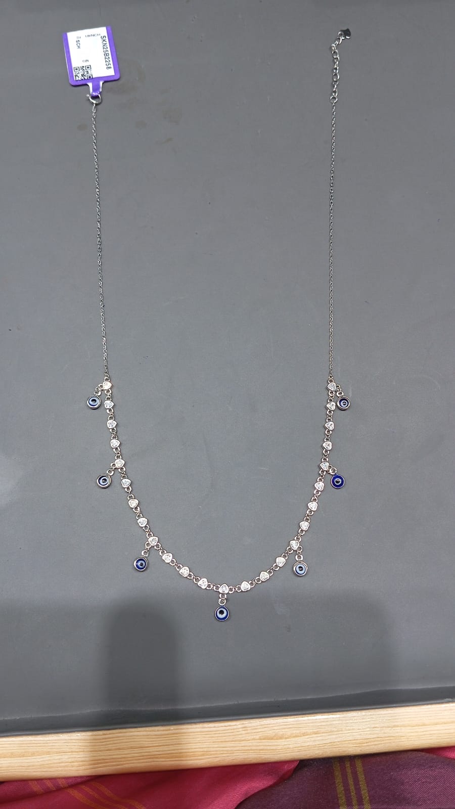 925 Sterling Silver Evil Eye Charm Chain