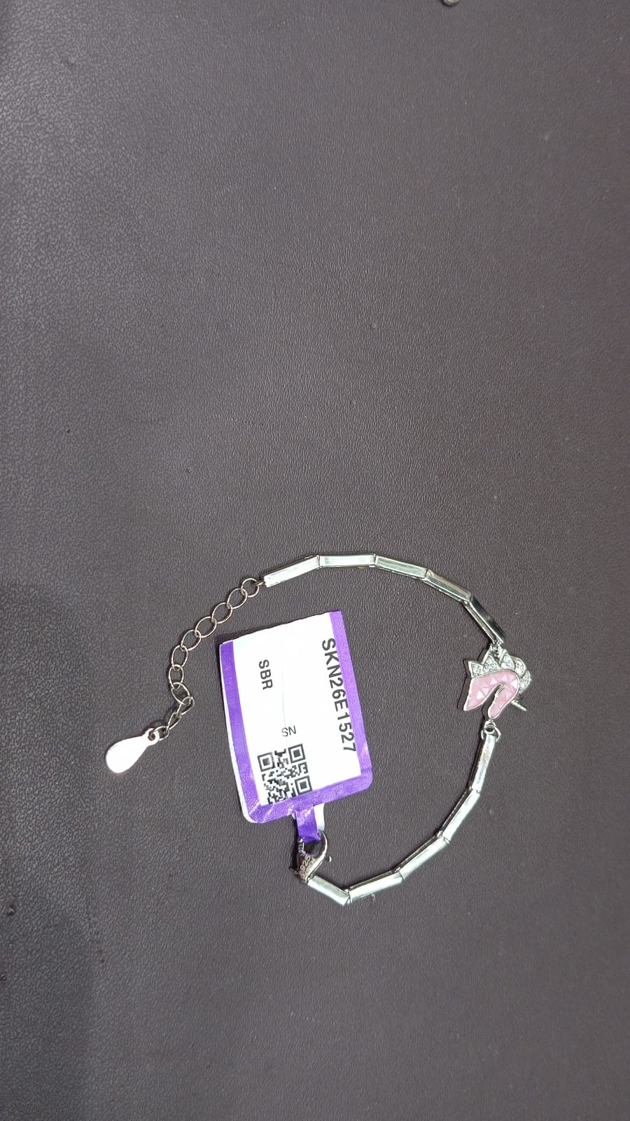 92.5 Sterling Silver Unicorn Charm Baby Bracelet