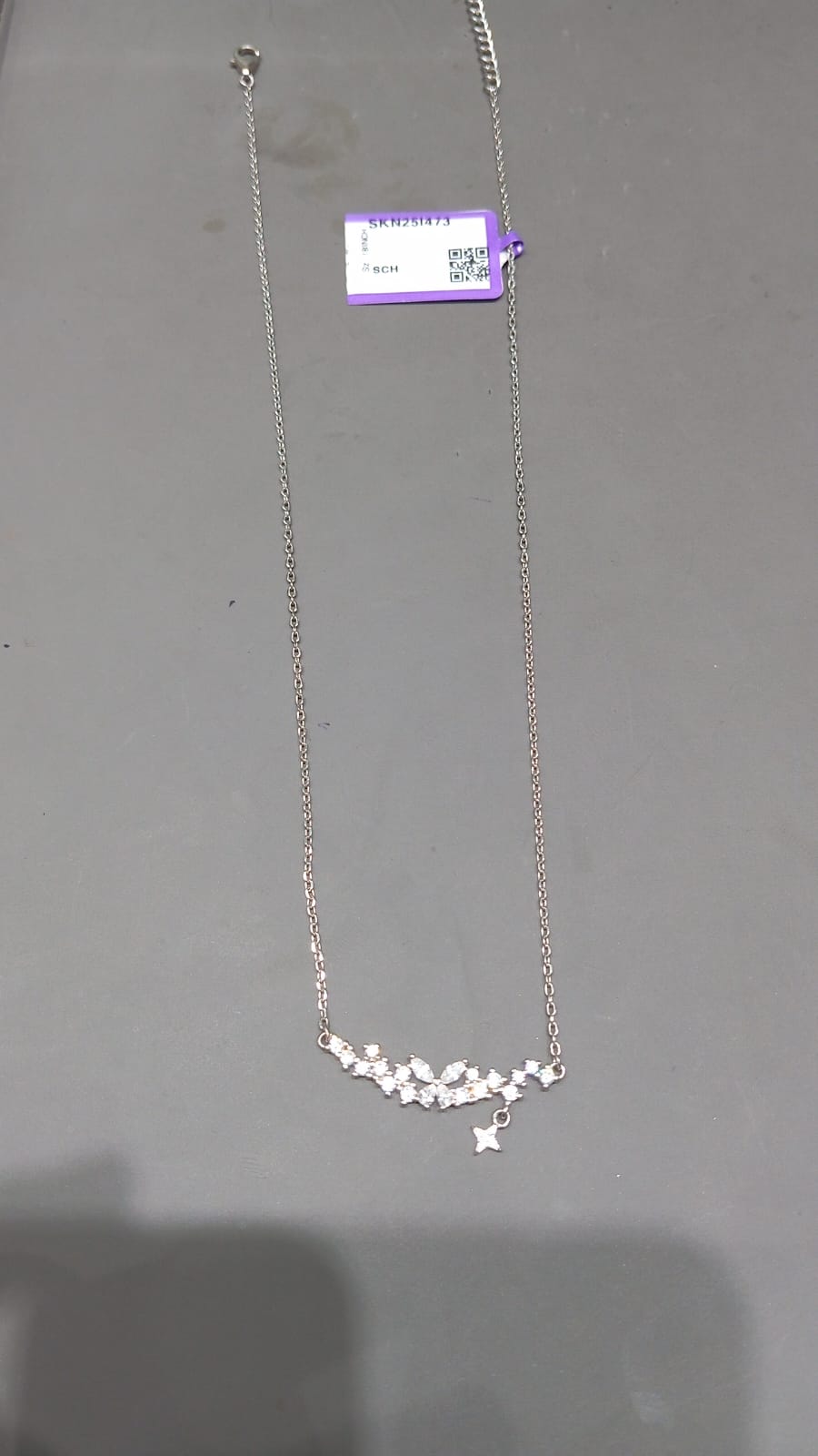 925 Sterling Silver Crystal Pendant Chain