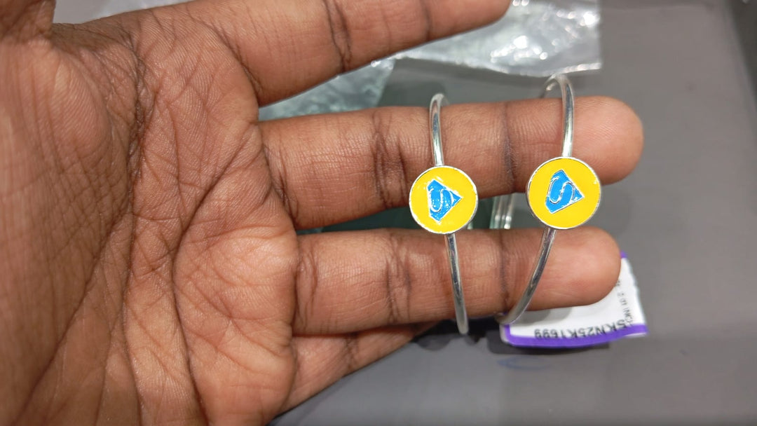 Superman-Themed Silver Bangles for Kids