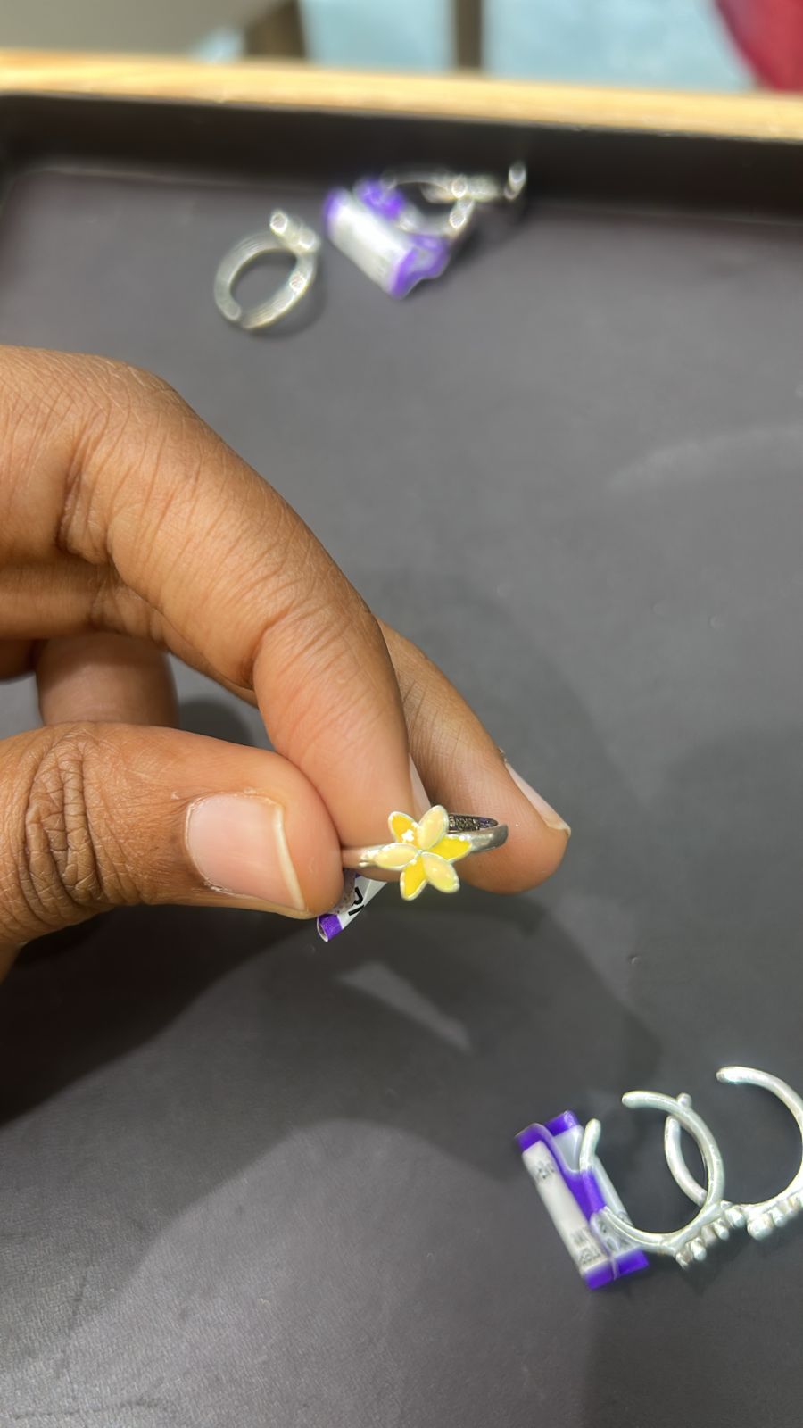 925 Silver Fancy Yellow Floral Toe Ring