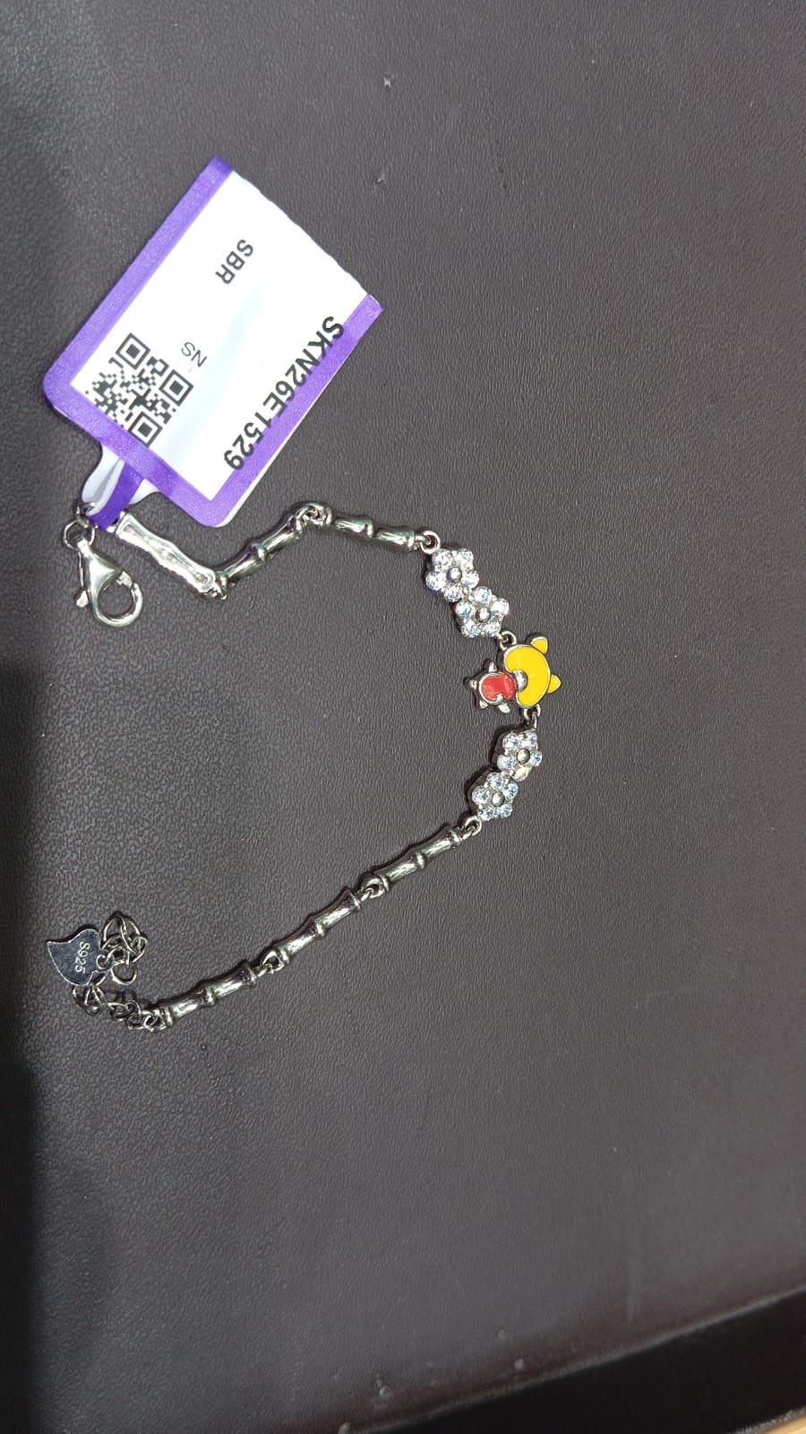 92.5 Sterling Silver Winnie the Pooh Baby Bracelet