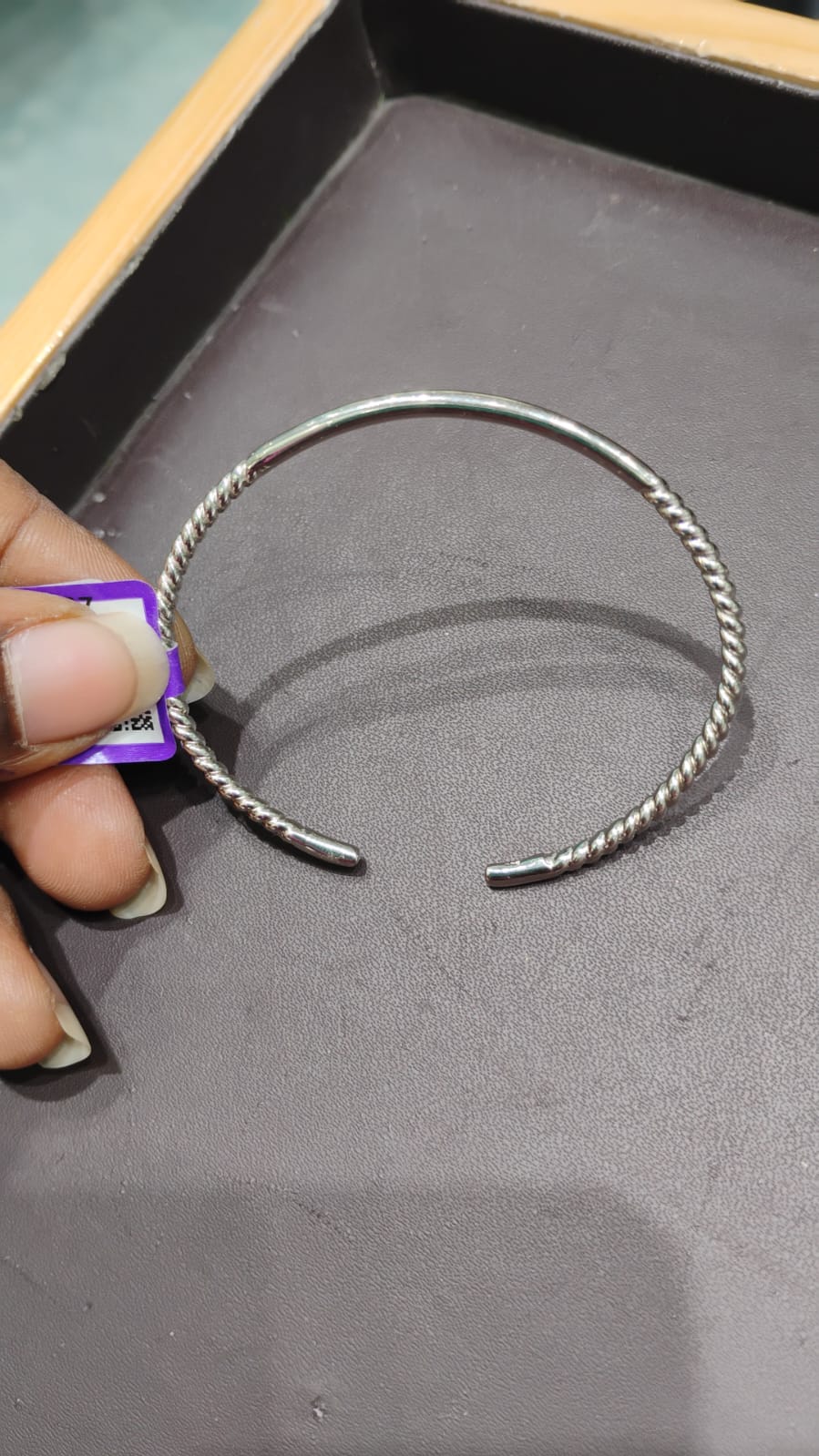 Twisted Rope Design Sterling Silver Kada