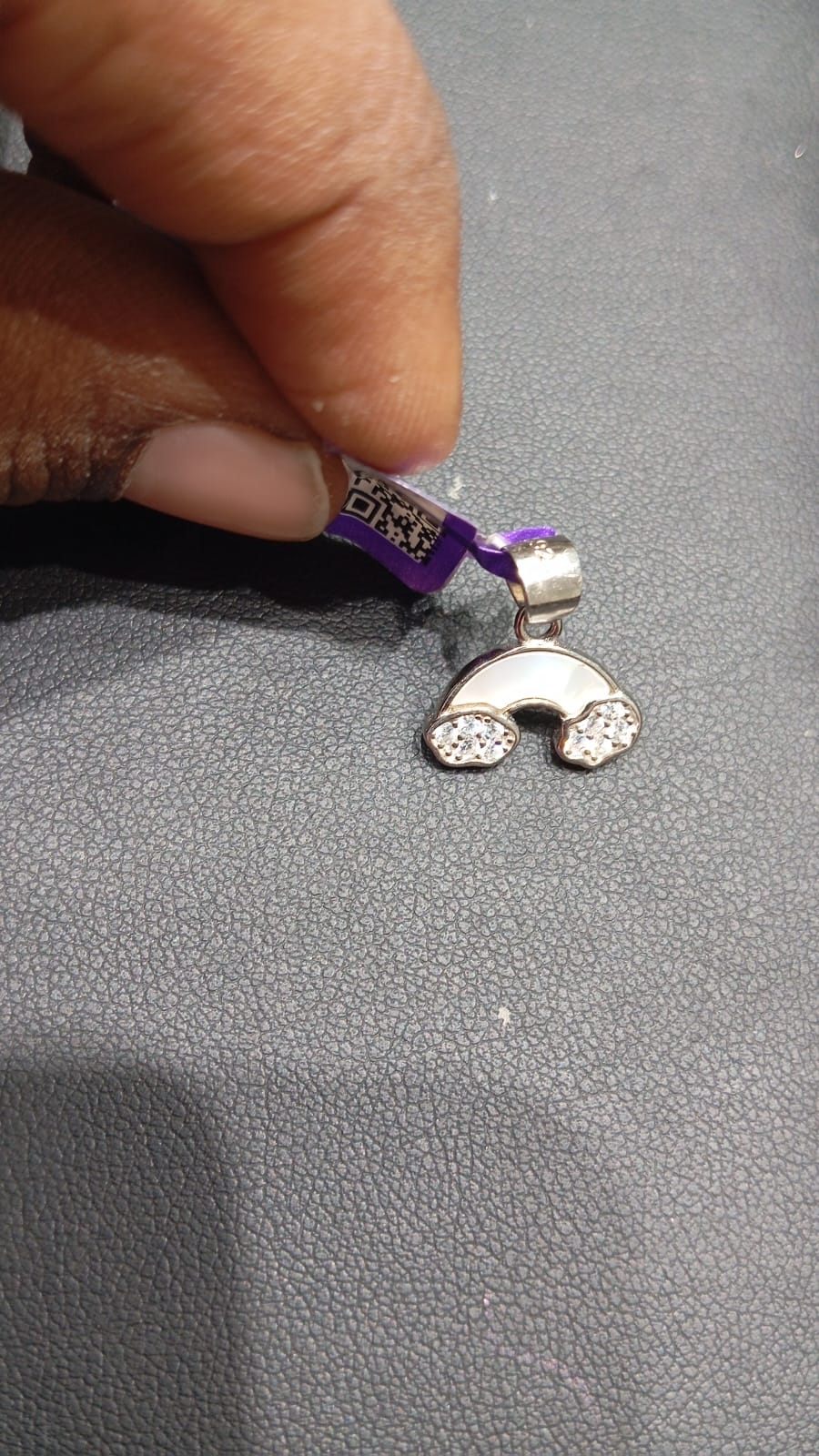 925 Silver Rainbow Pendant with Pearl