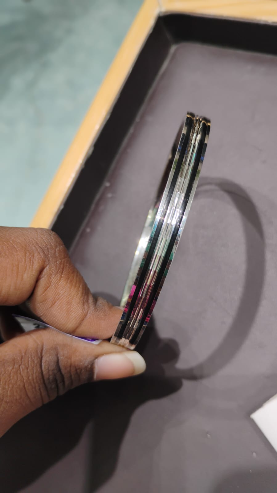 Triple Line Polished Sterling Silver Kada