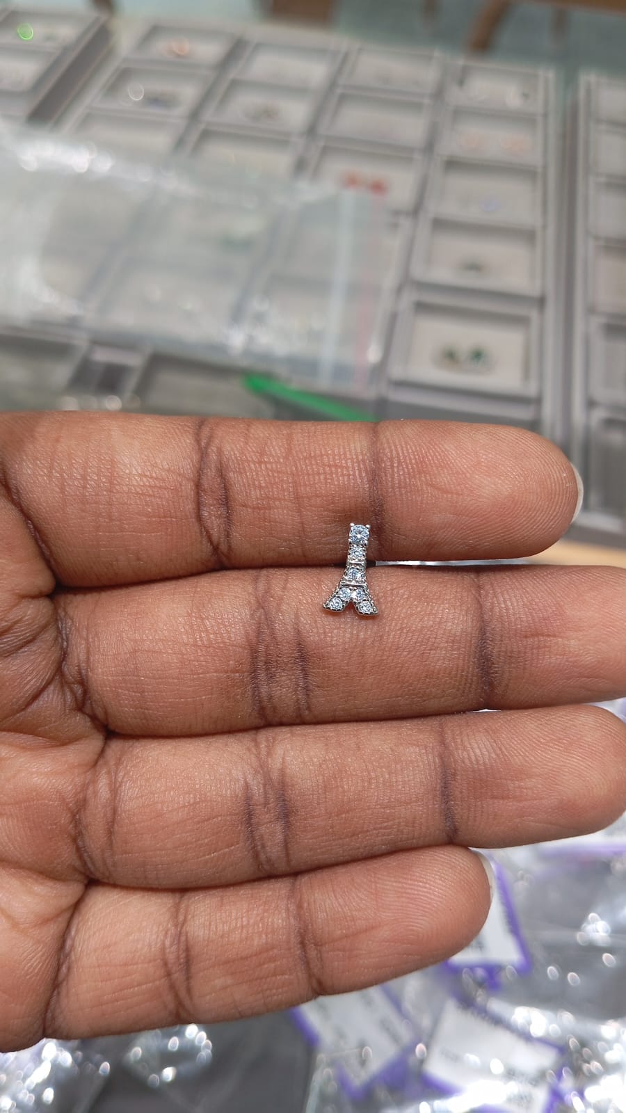 92.5 Sterling Silver Eiffel Tower Stud Earrings