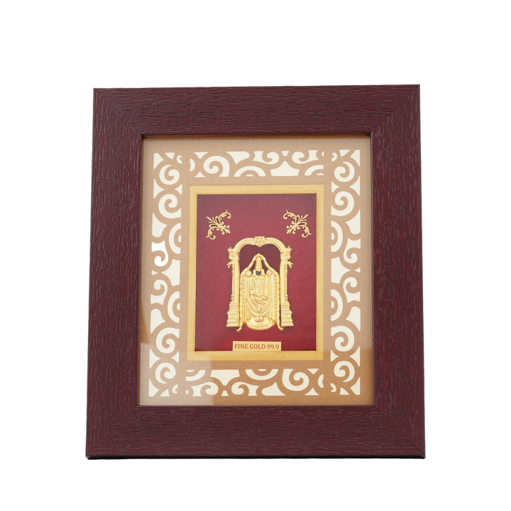 24KT Gold Foil Tirupati Balaji Frame Fine Gold 99.9 Wall Décor