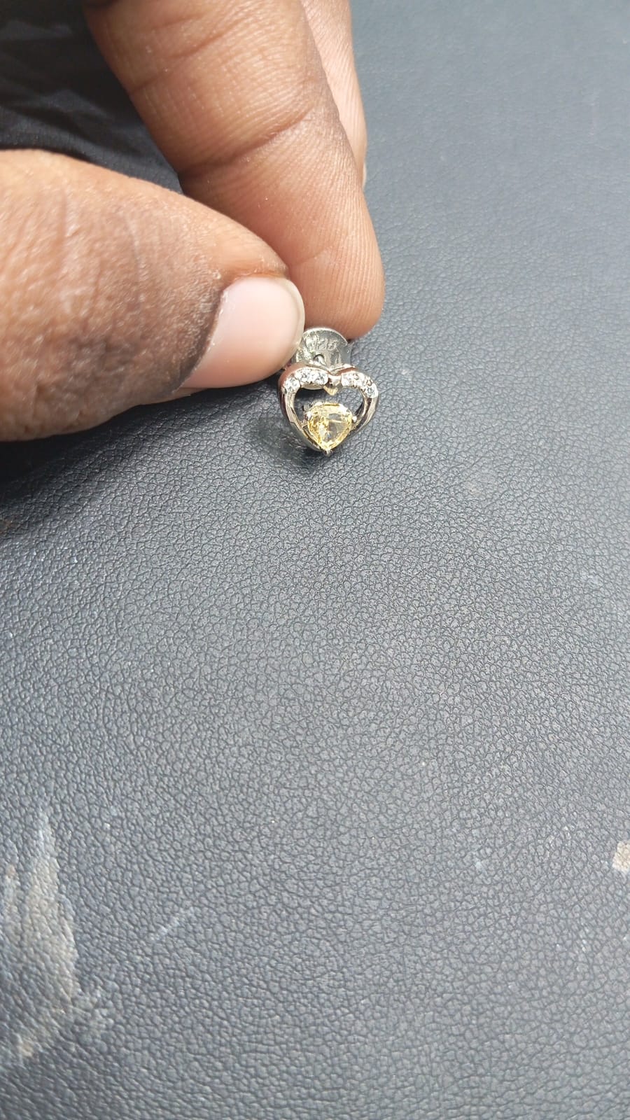 Yellow Heart Halo Stud Earrings