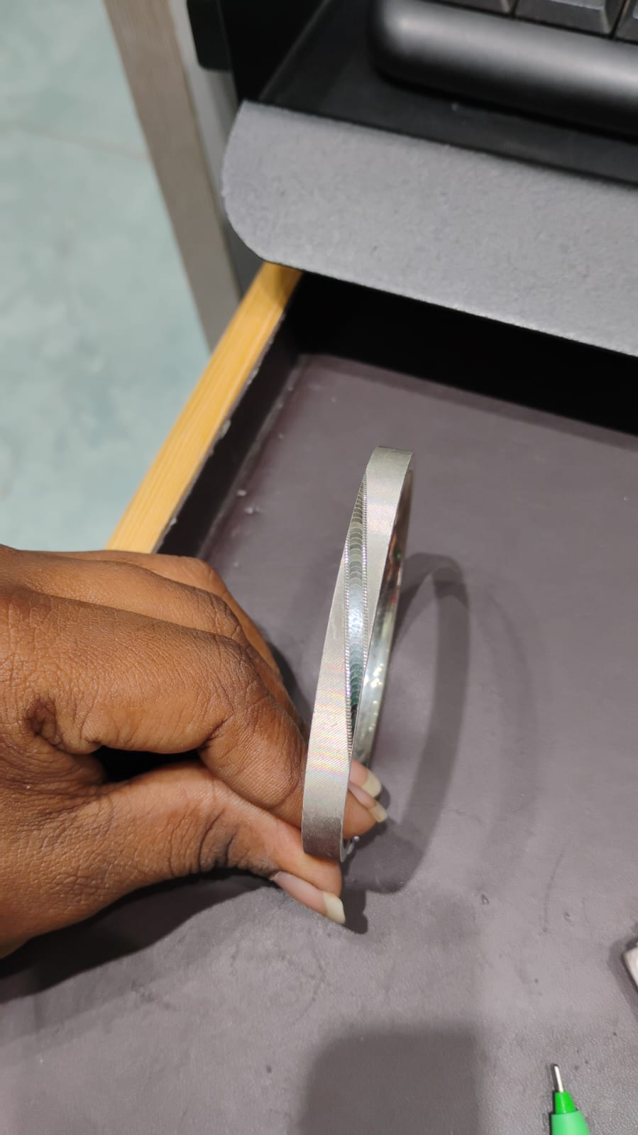 Textured Silver Kada for Men