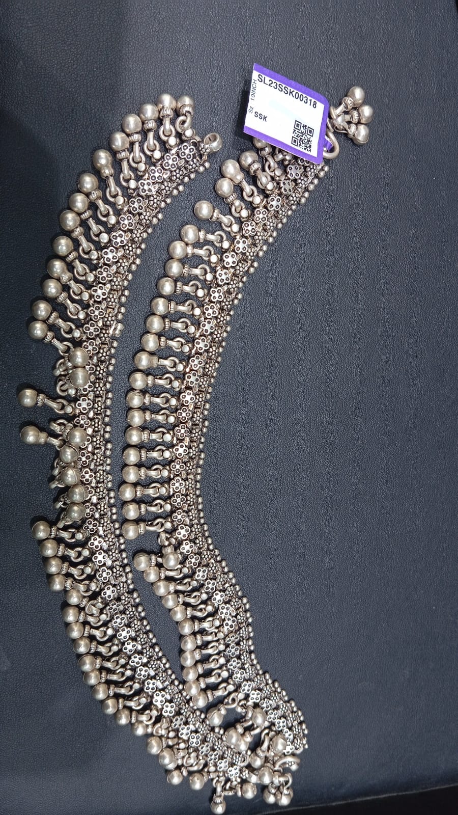 Traditional Oxidized Silver Anklets