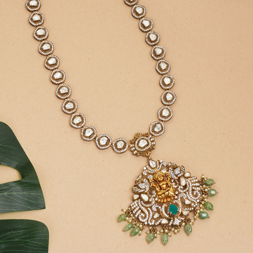 92.5 silver gold-plated necklace and earrings