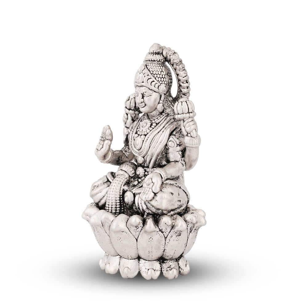 Antique Finish Silver Lakshmi Idol