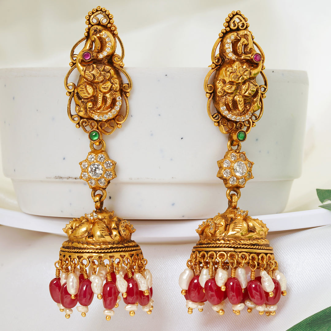 Antique Gold Temple Style Earrings