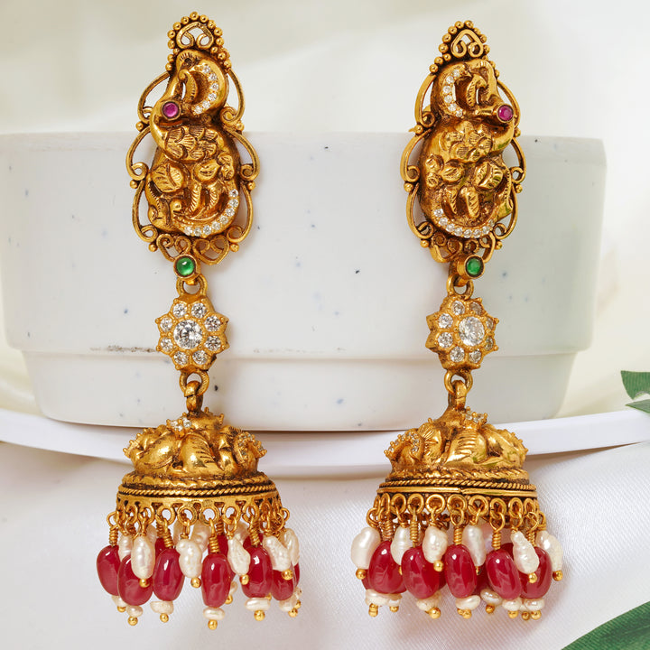 Antique Gold Temple Style Earrings