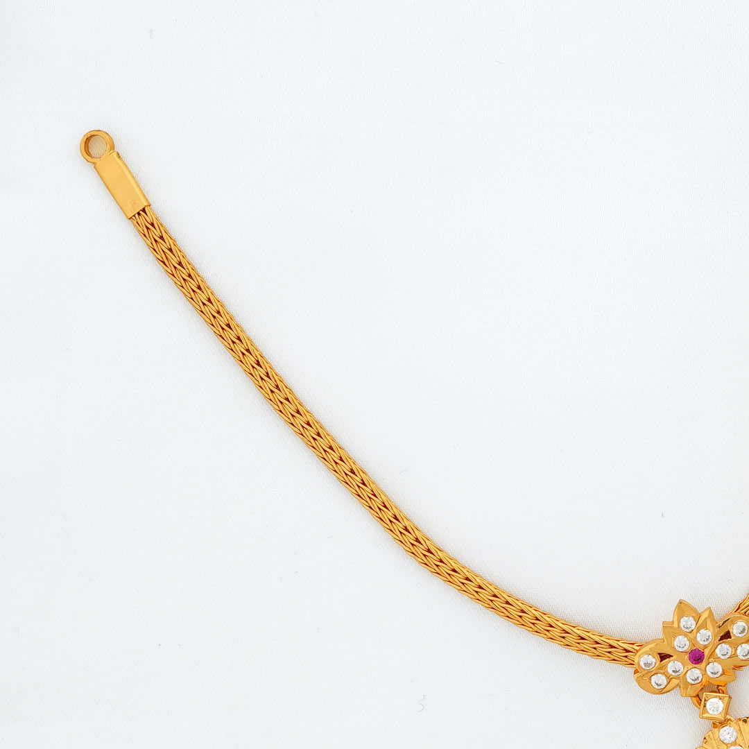 Antique South Indian Attigai chain with floral jhumka pendant