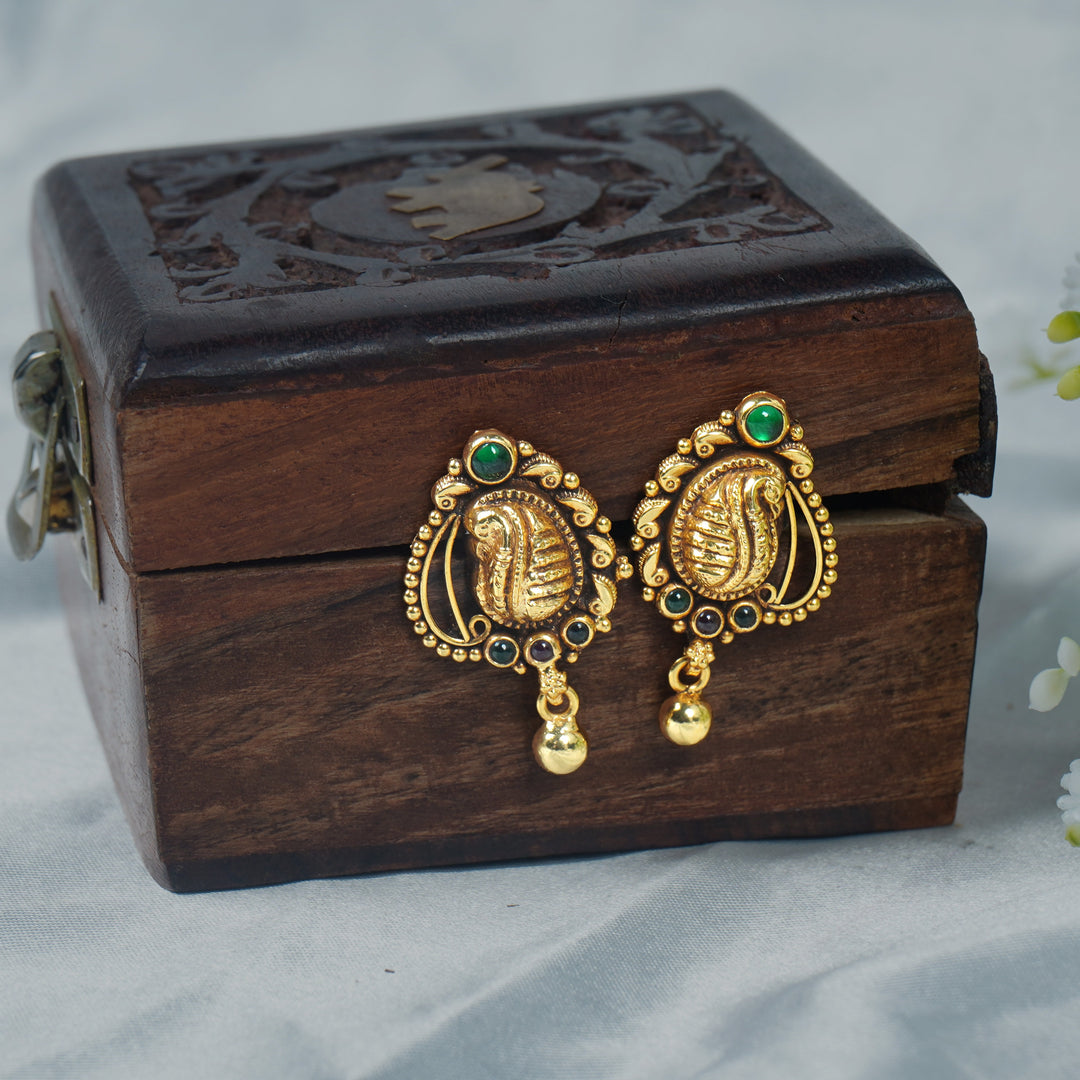 Peacock antique stud