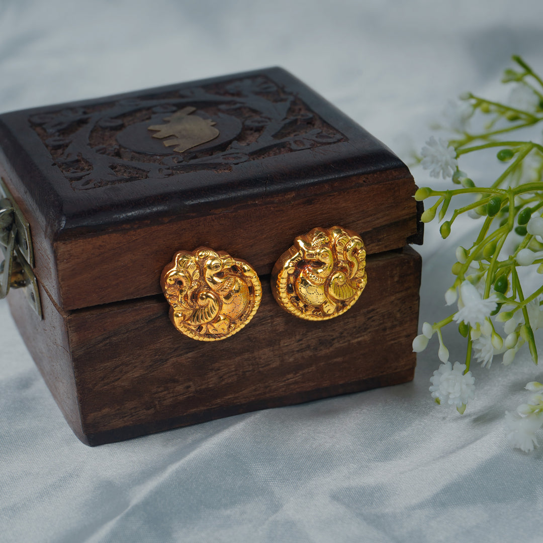 Peacock antique stud
