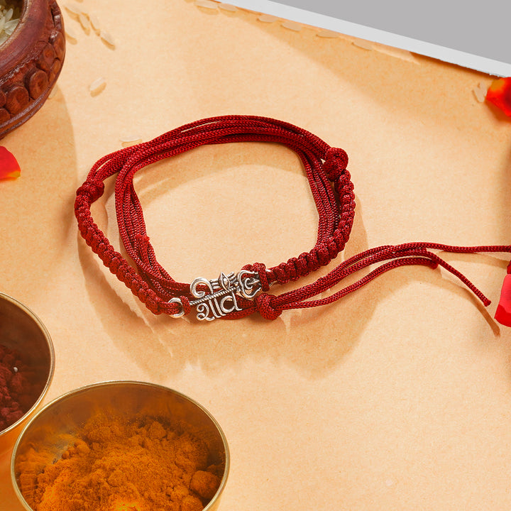 Sterling Silver Shiva Rakhi for Brother