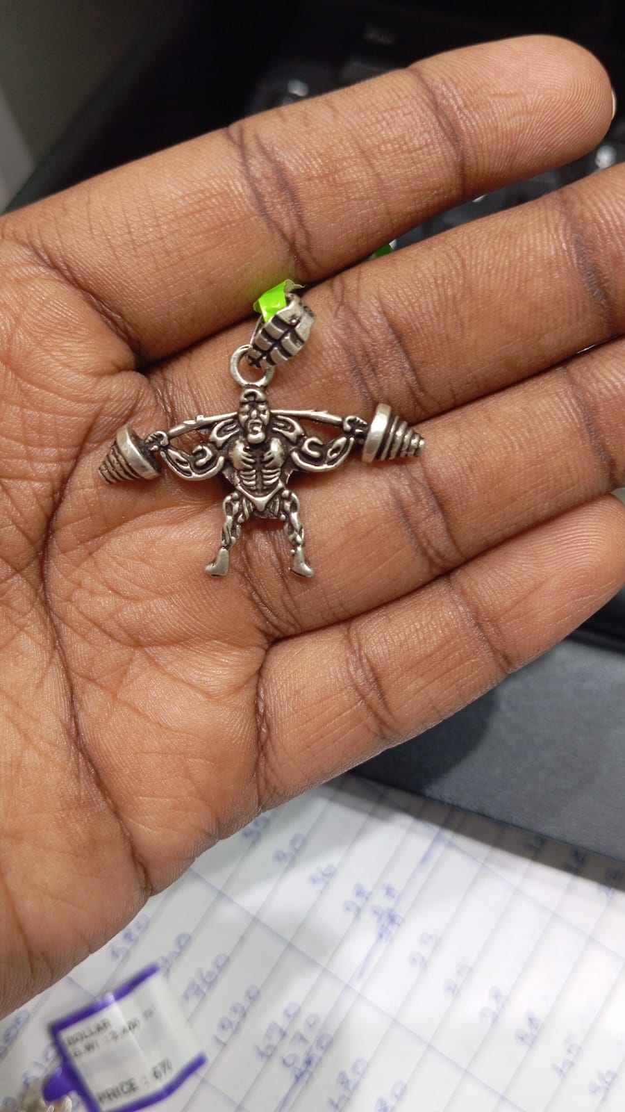 Weightlifter Silver Pendant