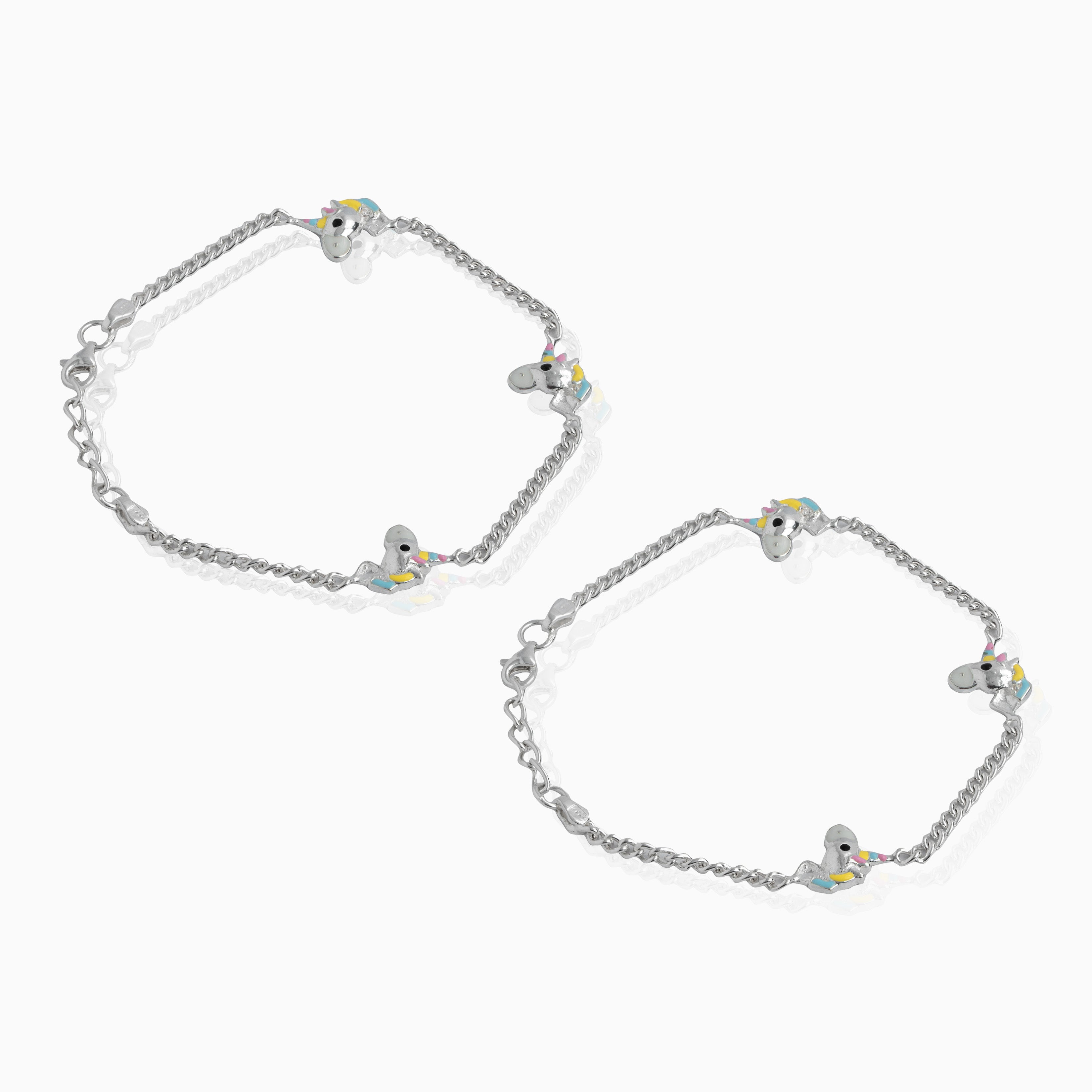 Unicorn Enamel Kids Anklet