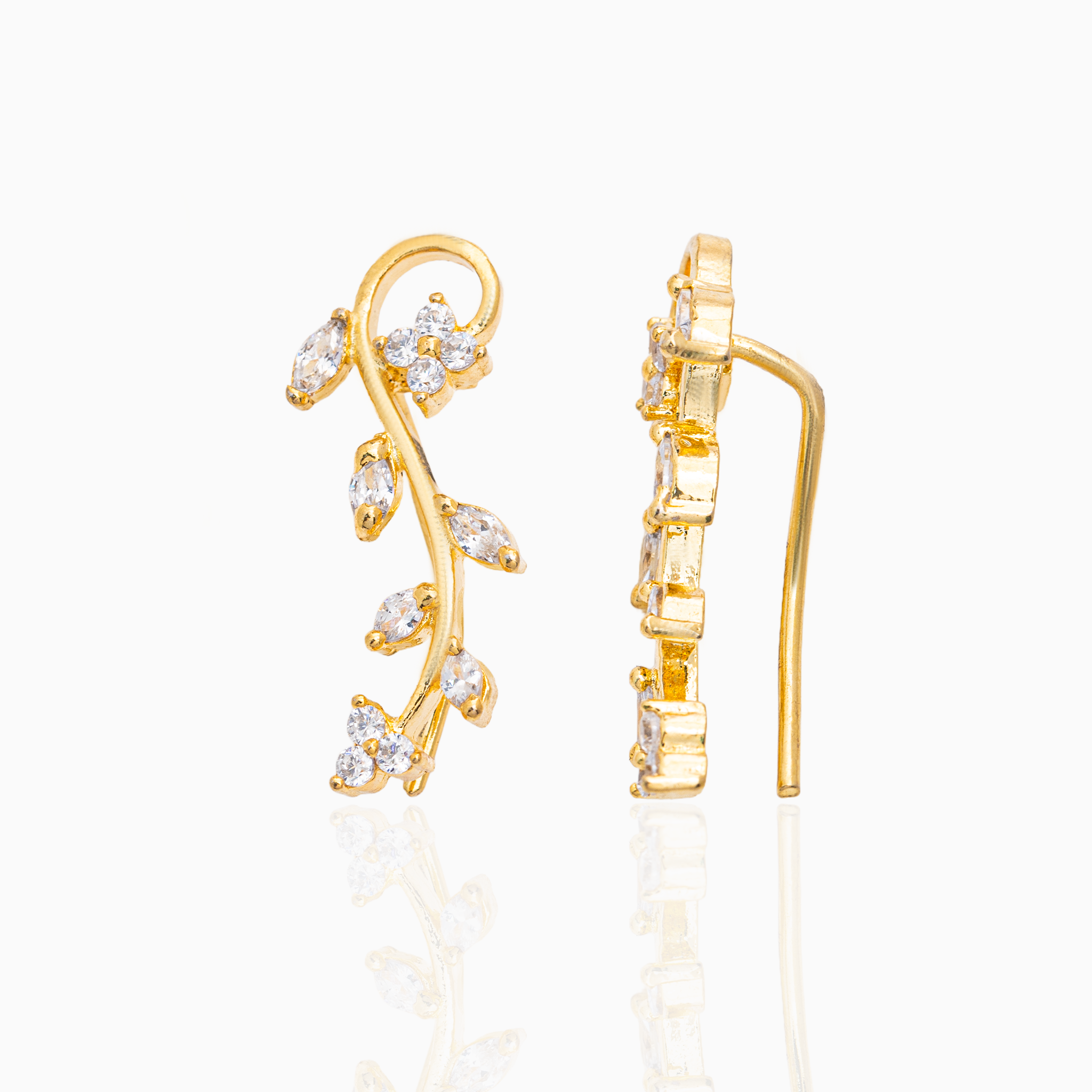 Gold Plated Leaf Design Ear Cuff
