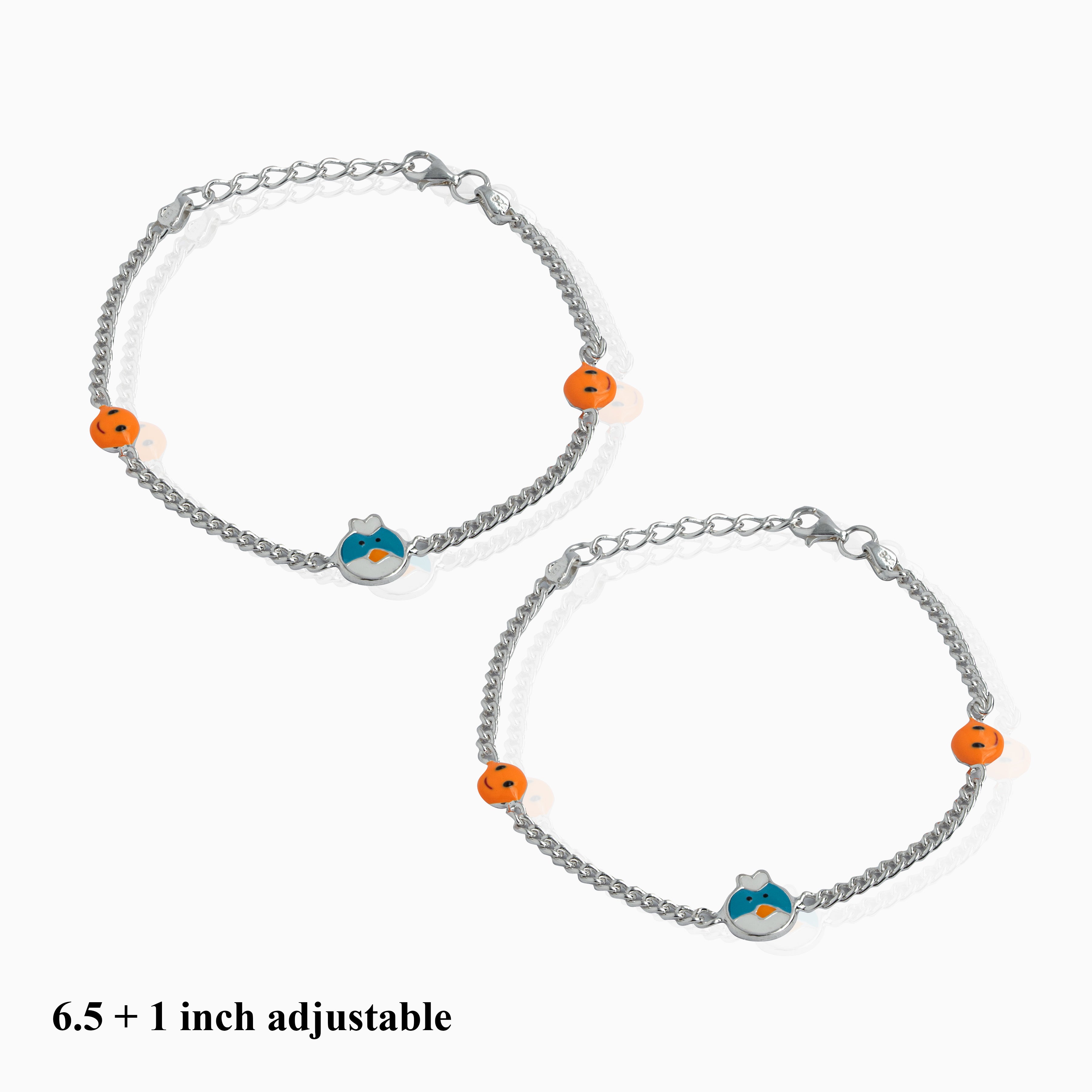 Cartoon Angry Bird Enamel Charm Kids Anklet