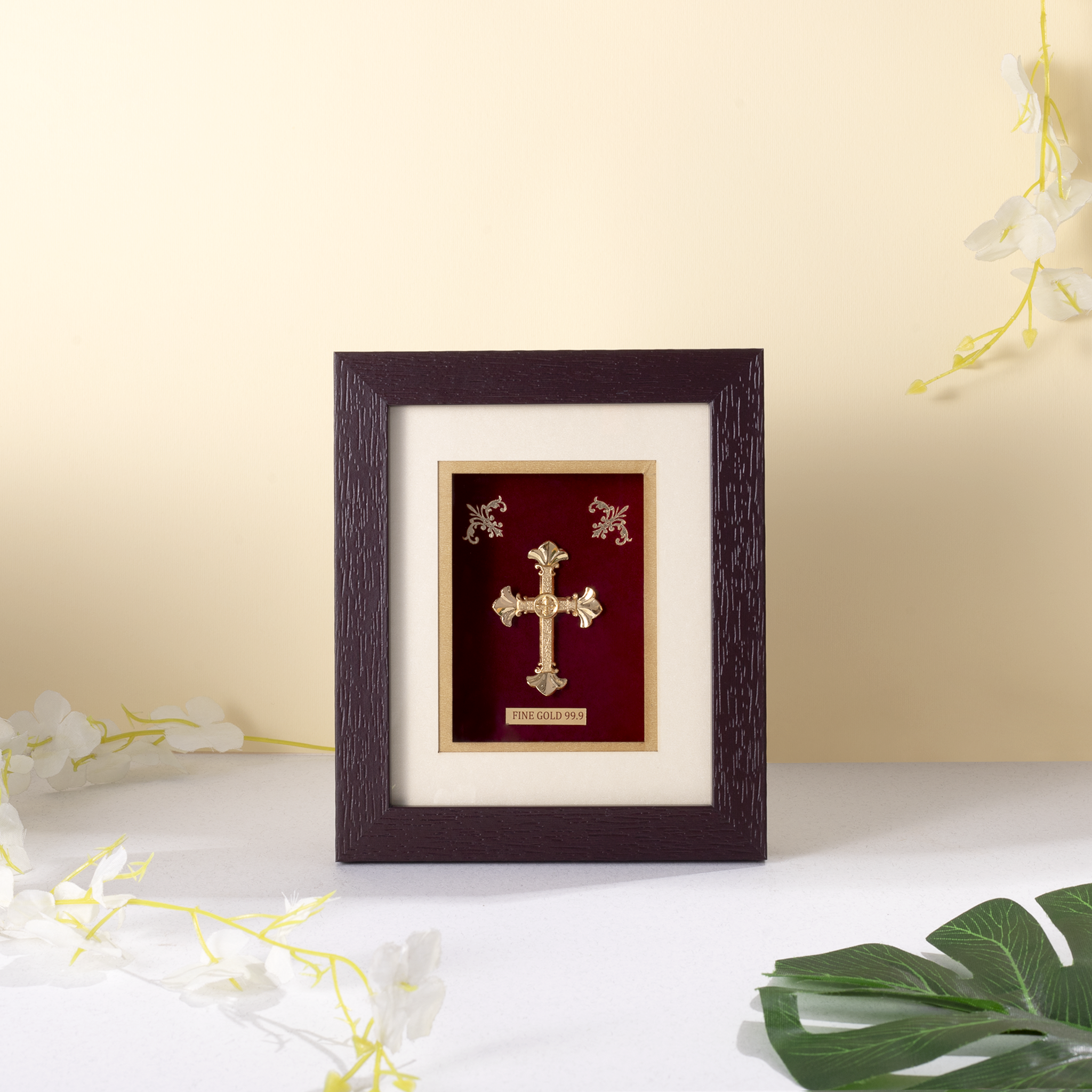 Fine Gold  Holy Cross  24KT Gold Foil Frame