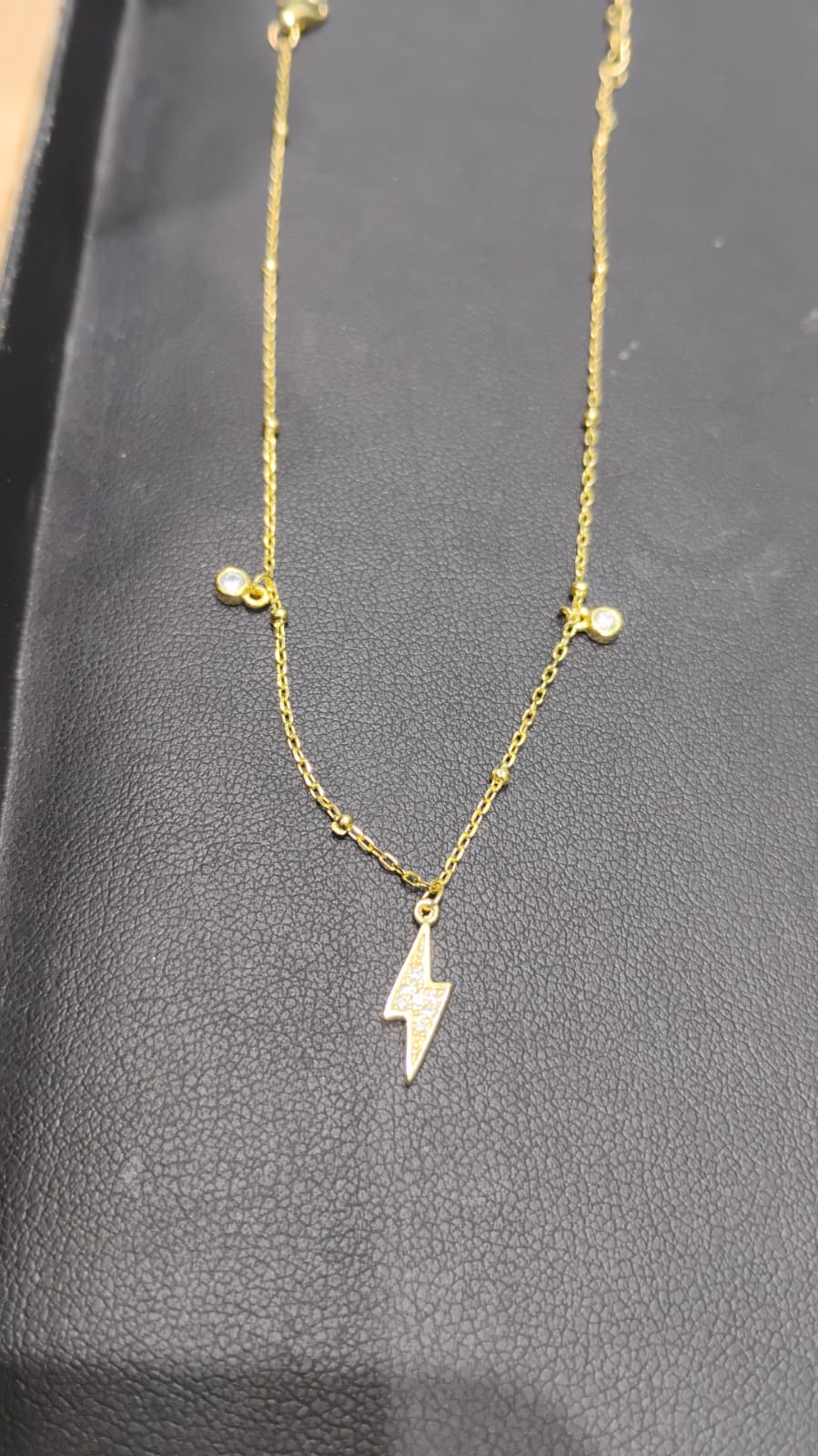 Gold-Plated Lightning Bolt Pendant Chain