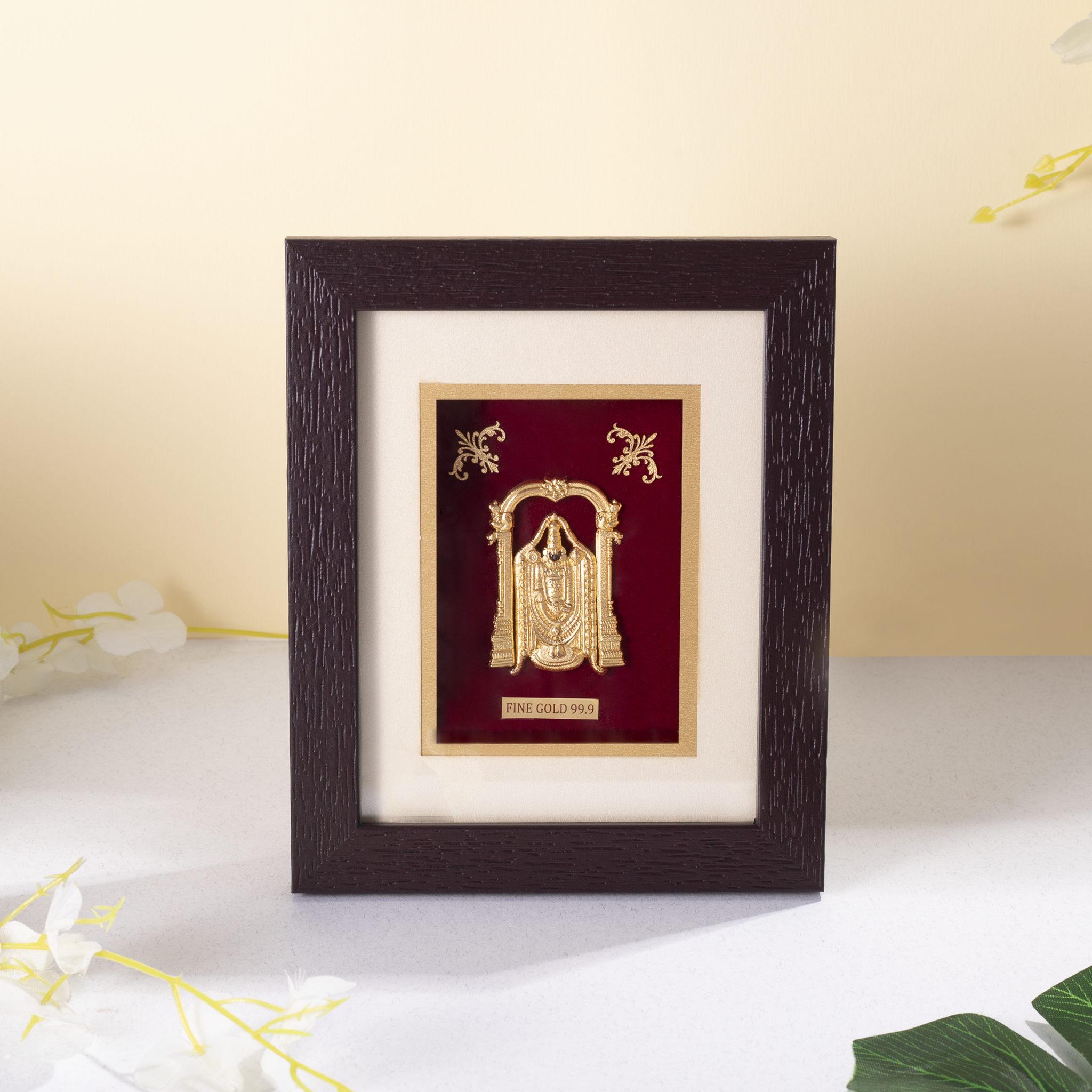 Fine Gold 24KT Lord Balaji Brown Frame