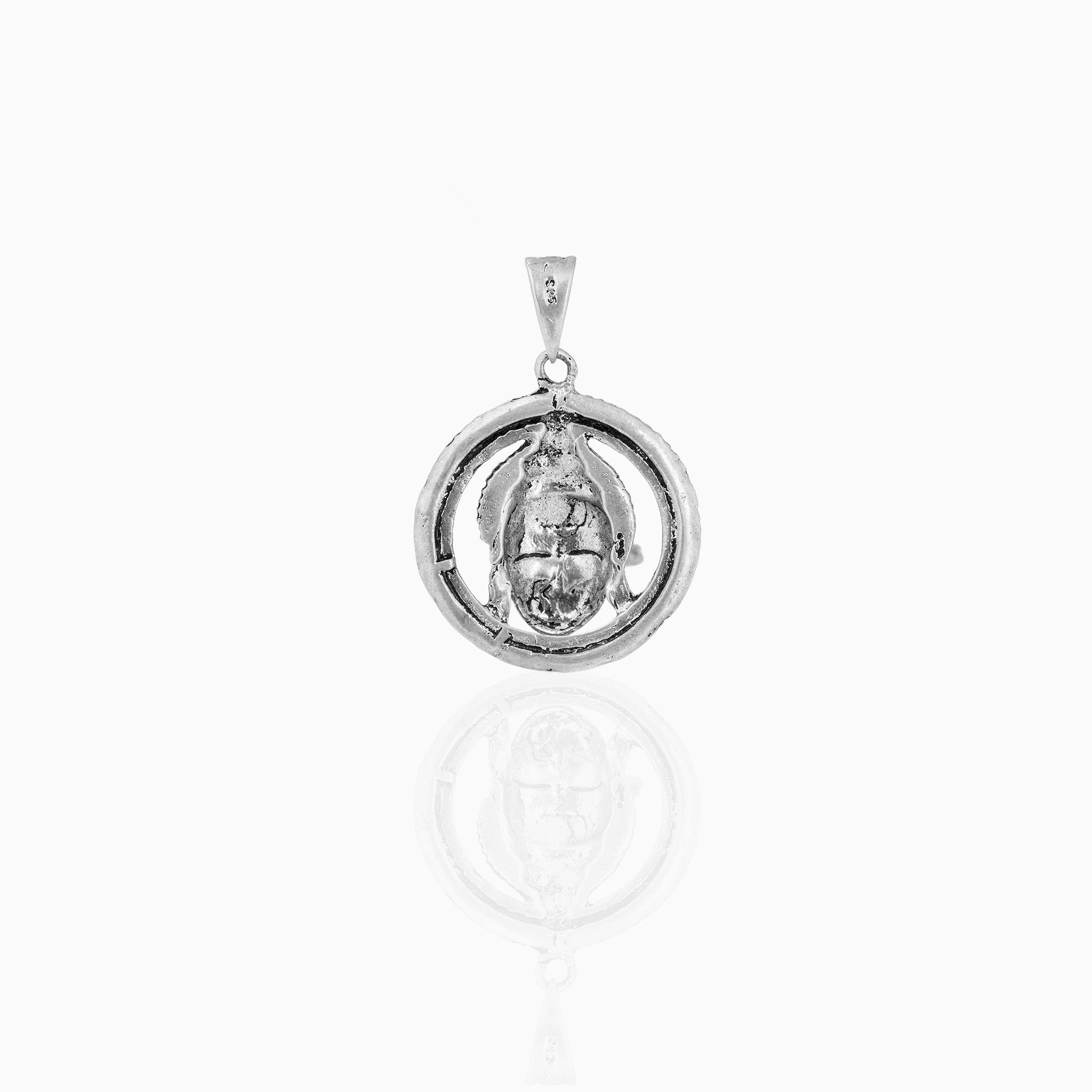 Lord Hanuman Face Silver Pendant