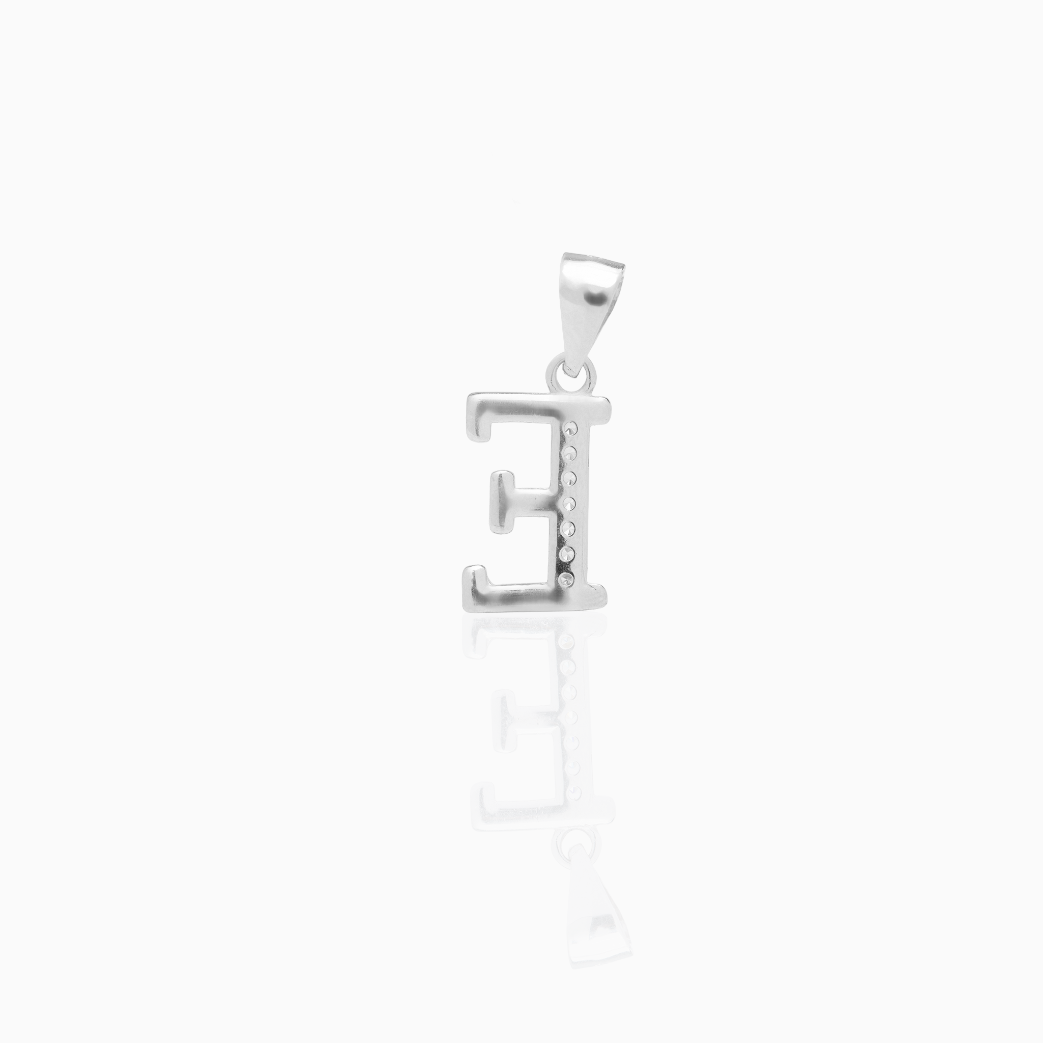 Silver Initial “E” Pendant