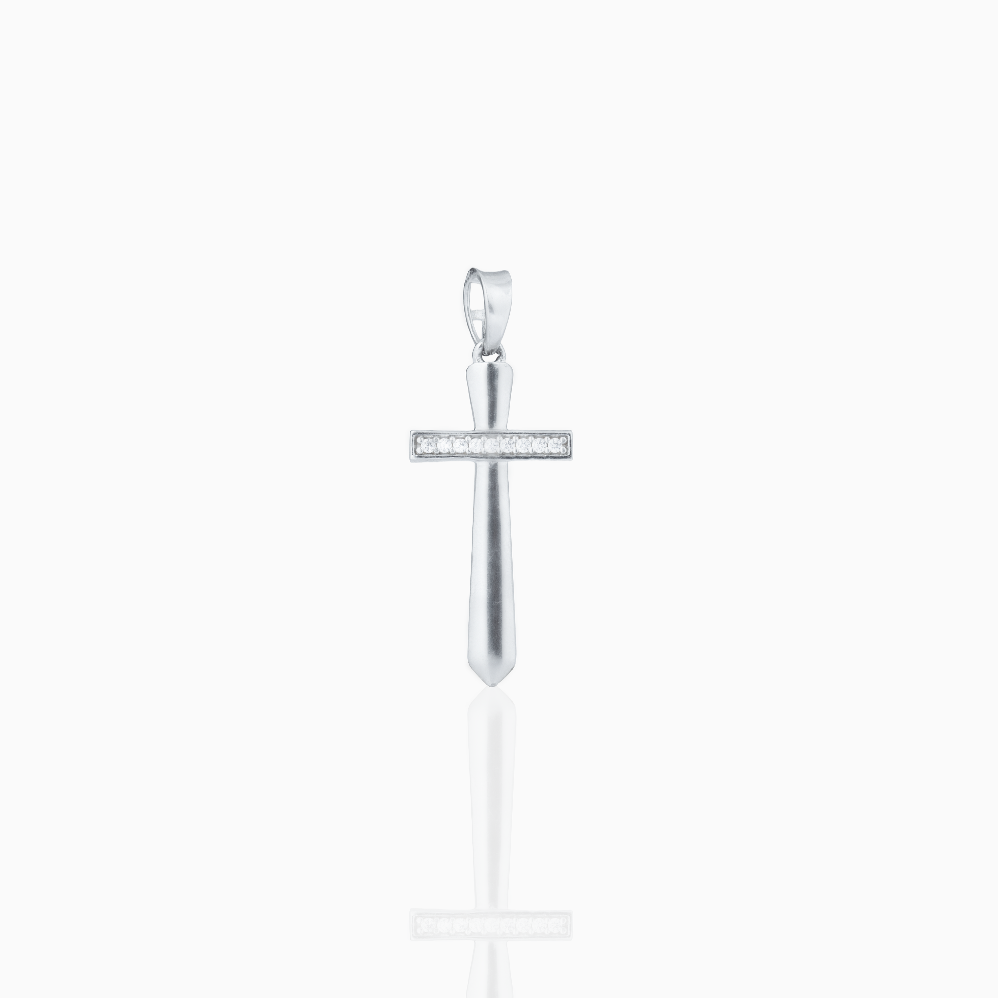 Cubic Zirconia Cross Pendant in Sterling Silver