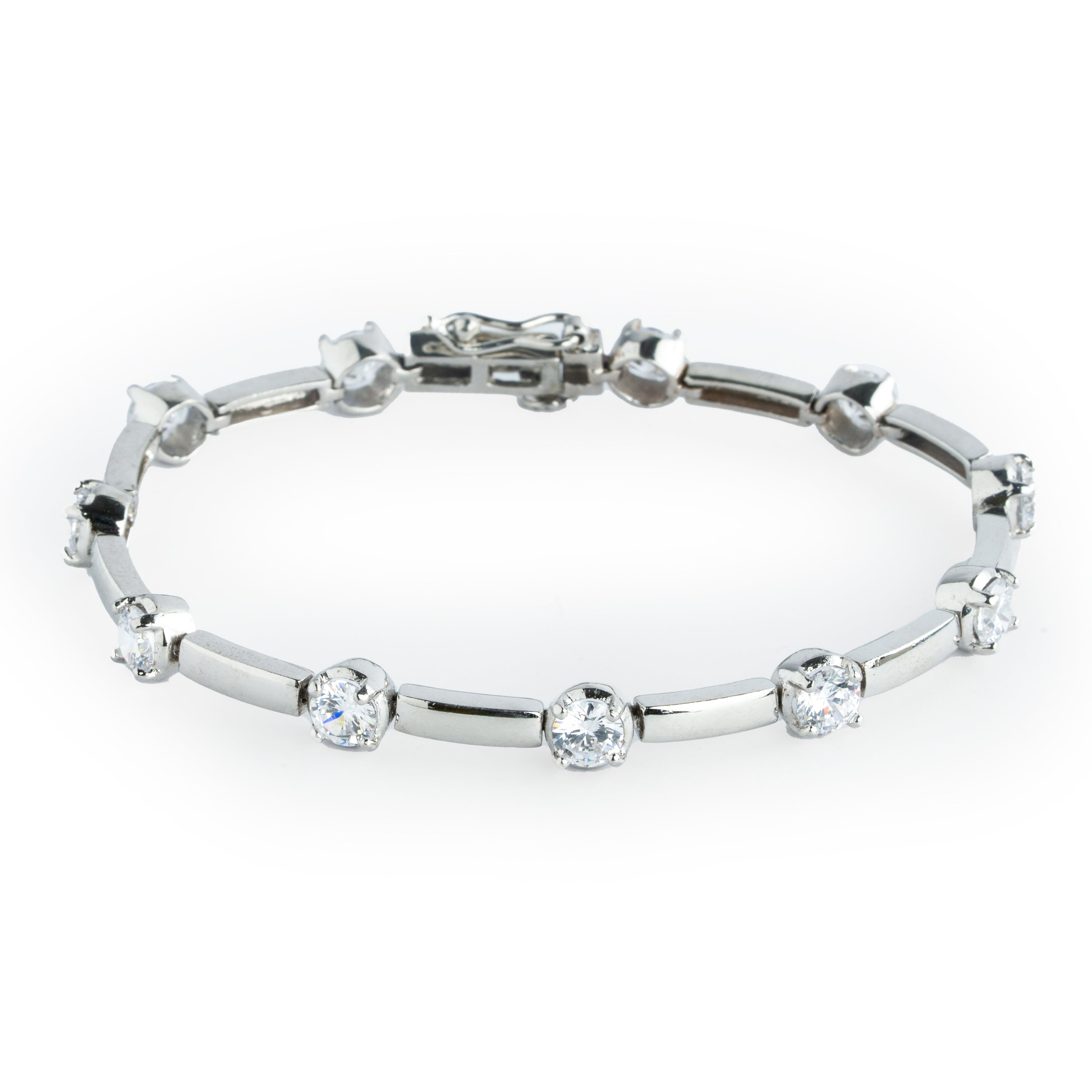 Sterling Silver with Sparkling Cubic Zirconia