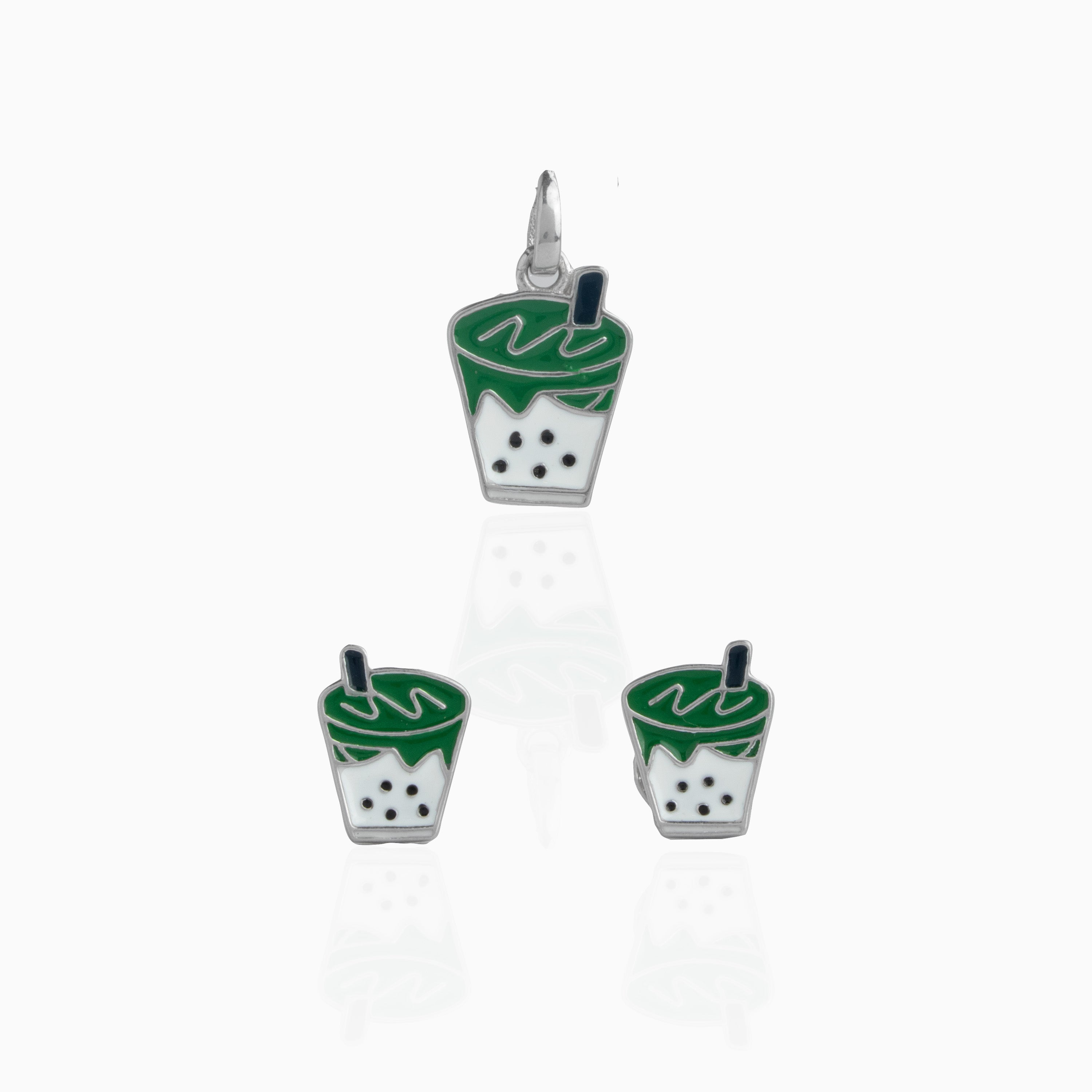 Bubble Tea Pendant and Stud Set