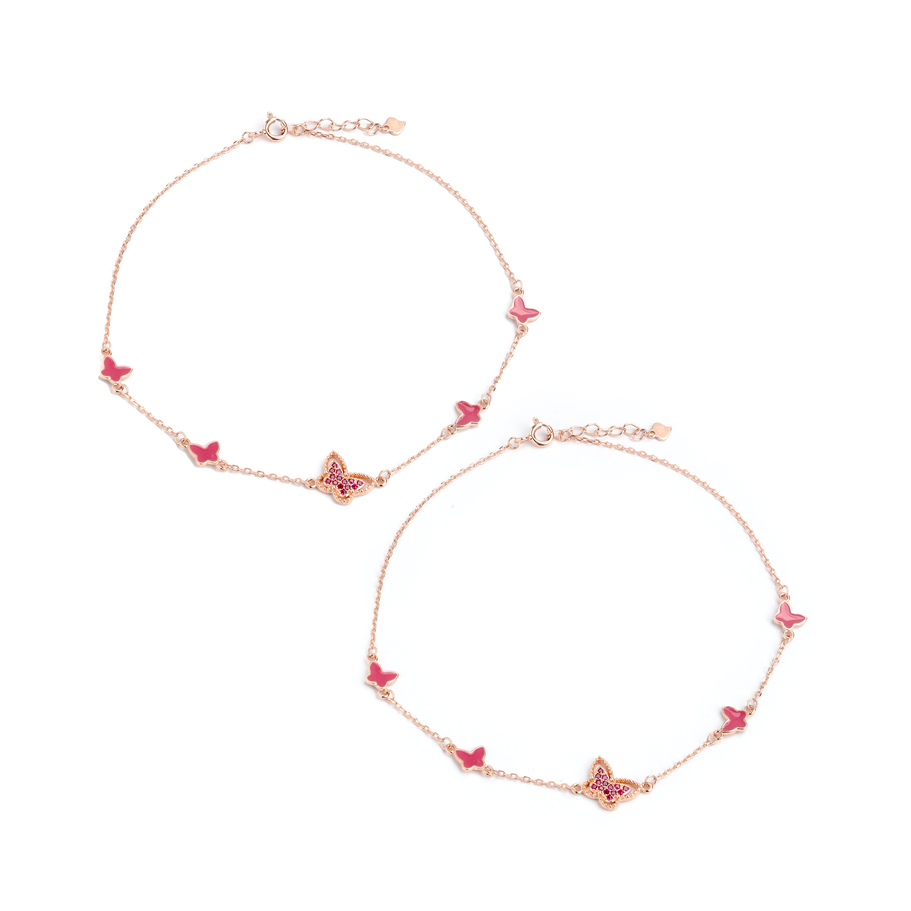 Rose Gold Plated Butterfly Anklet