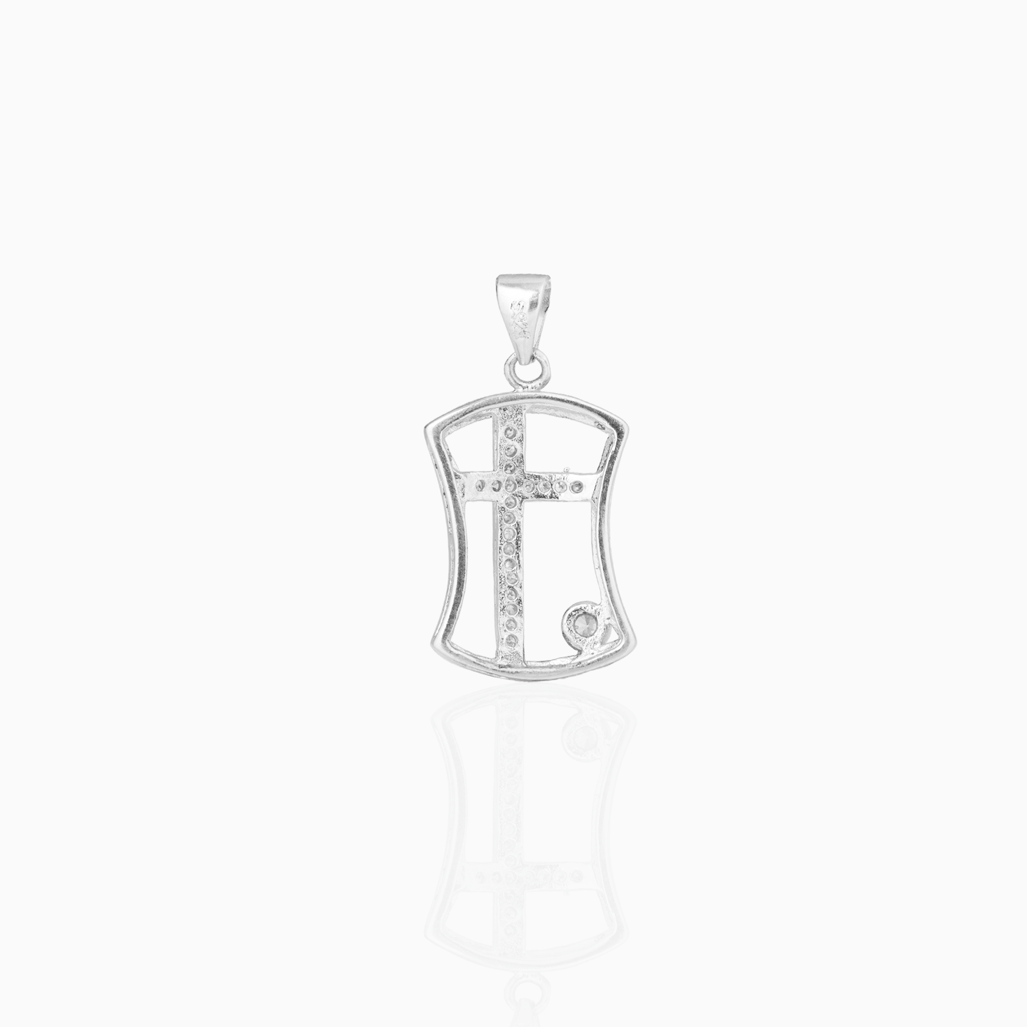Cross in Shield Silver Pendant