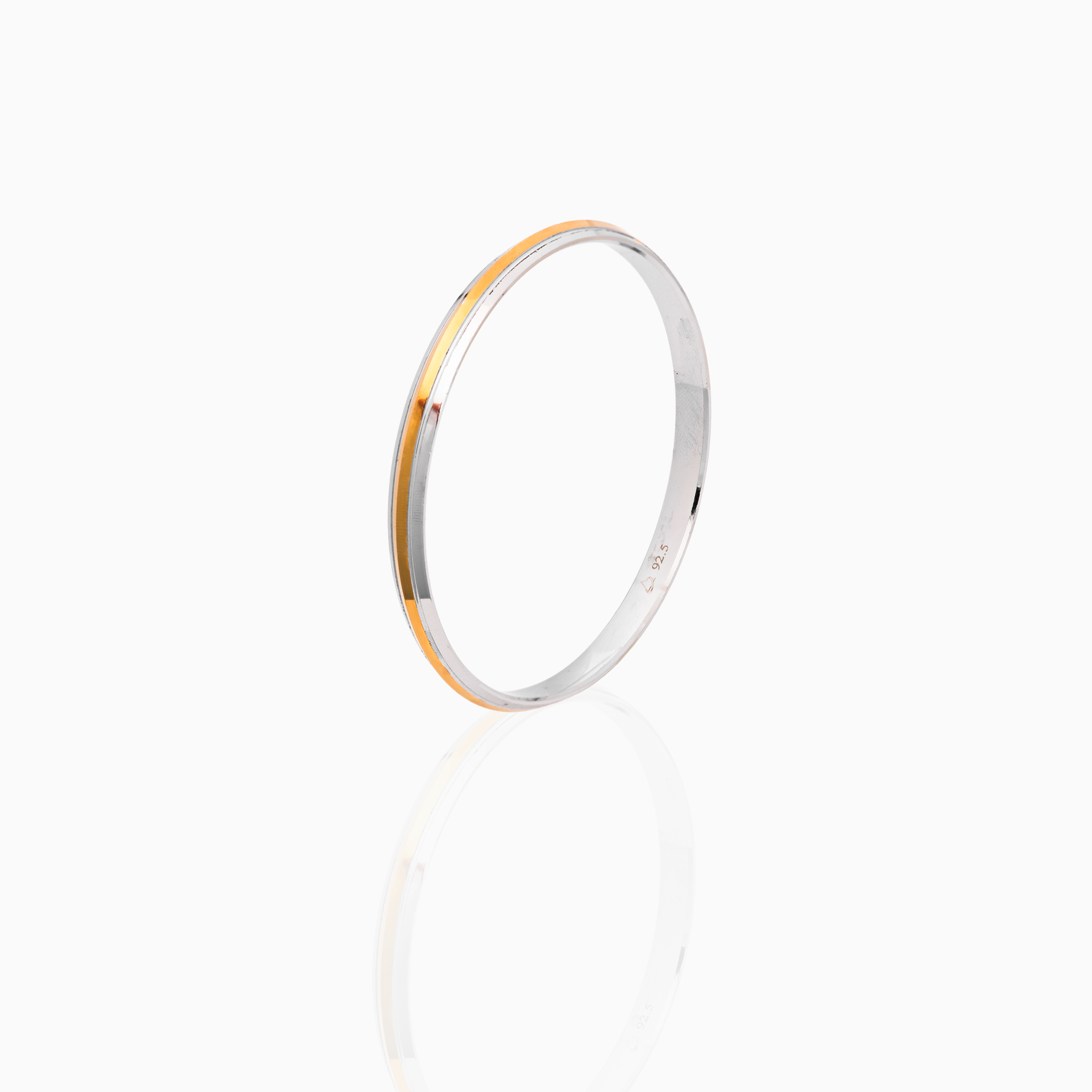 Dual-Tone Stripe Silver Kada
