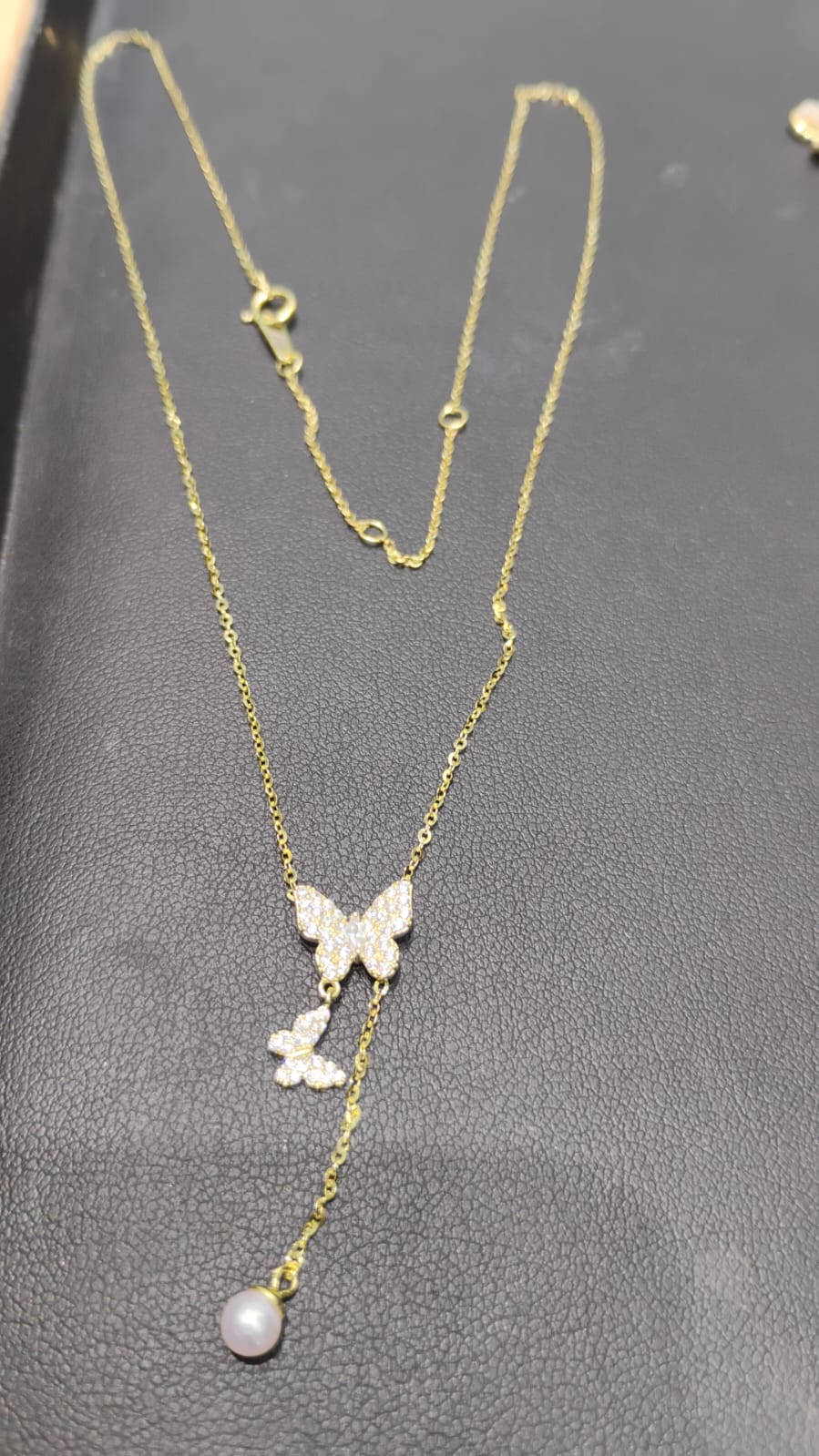 Gold-Plated Butterfly Drop Chain
