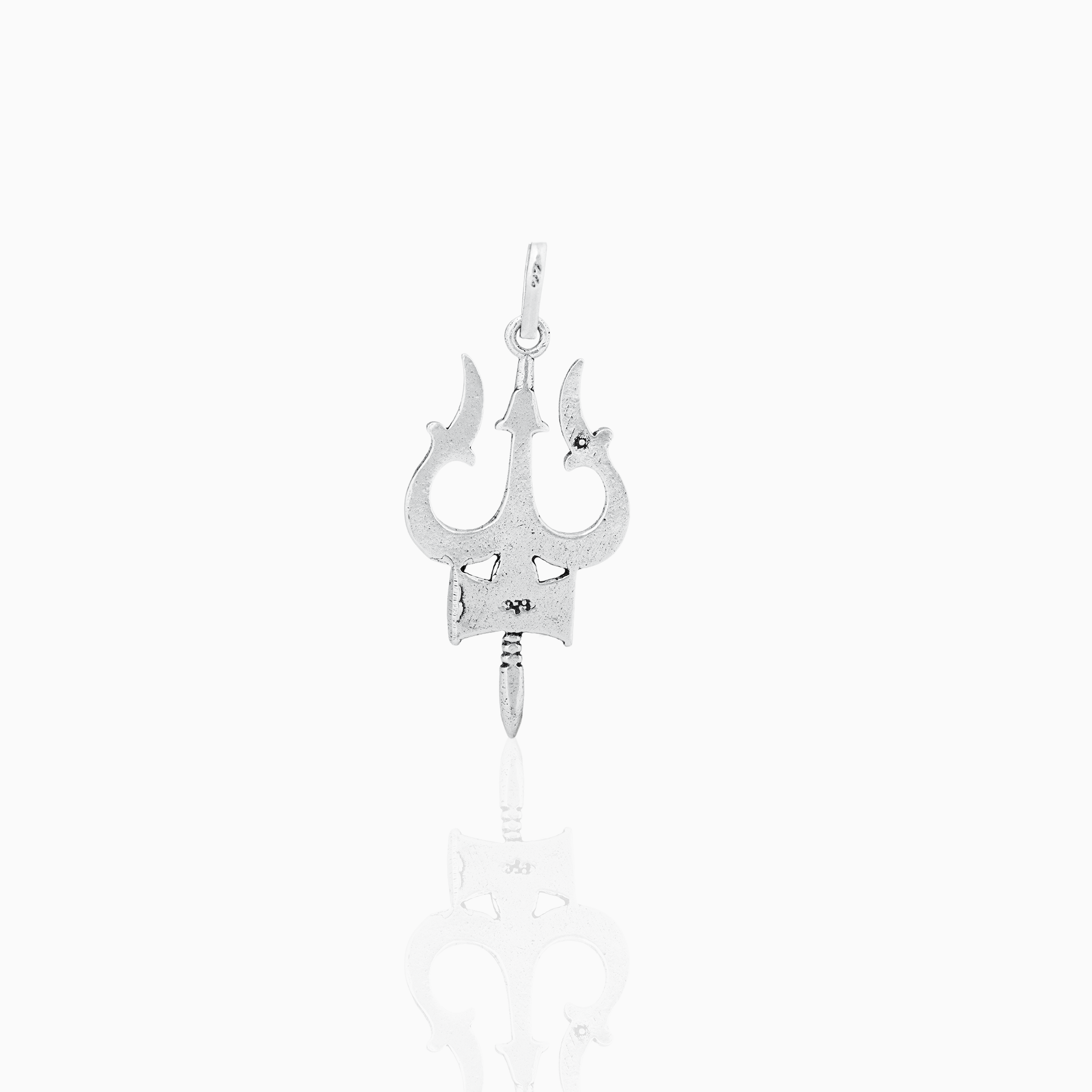 Trishul with Damru Sterling Silver Pendant