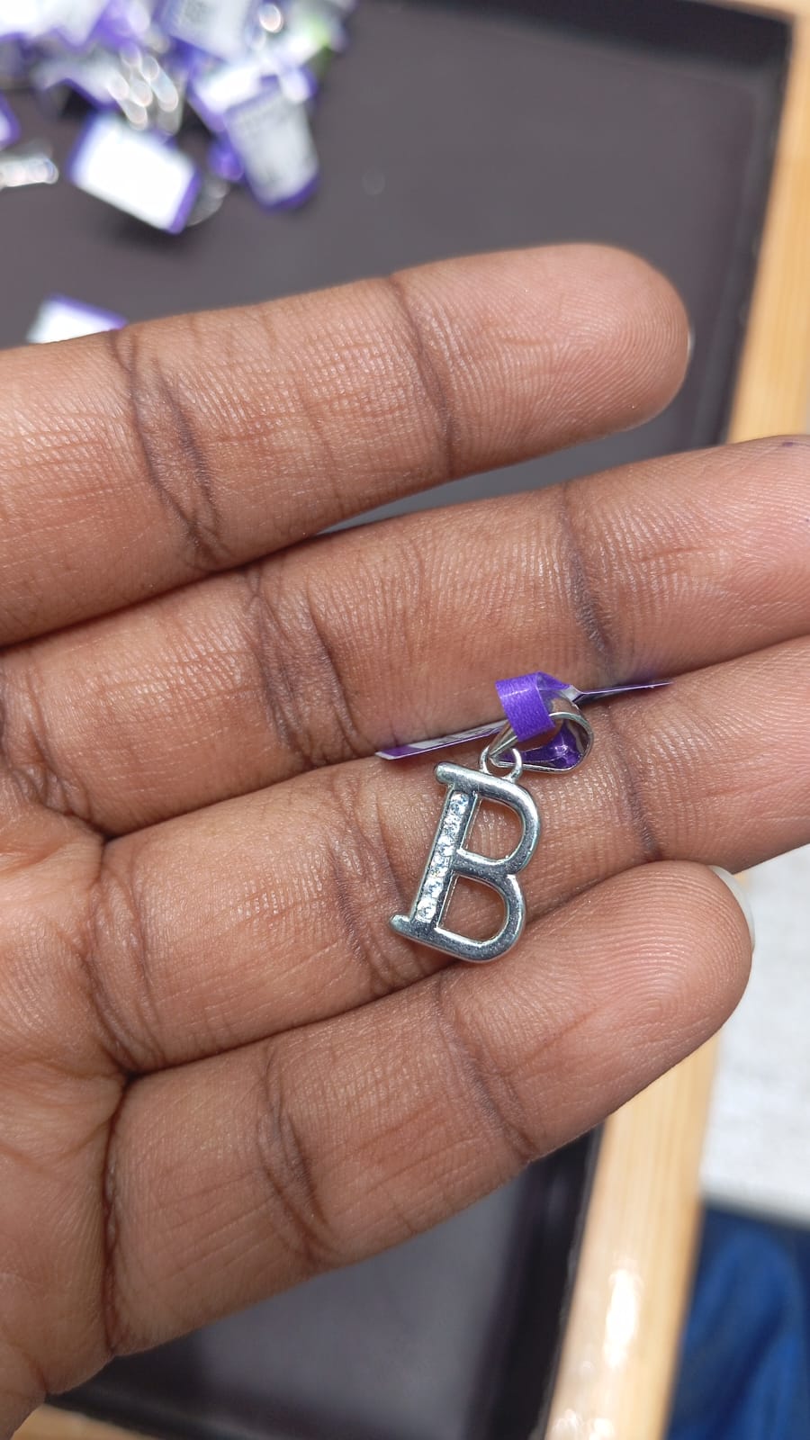 Silver Initial “B” Pendant