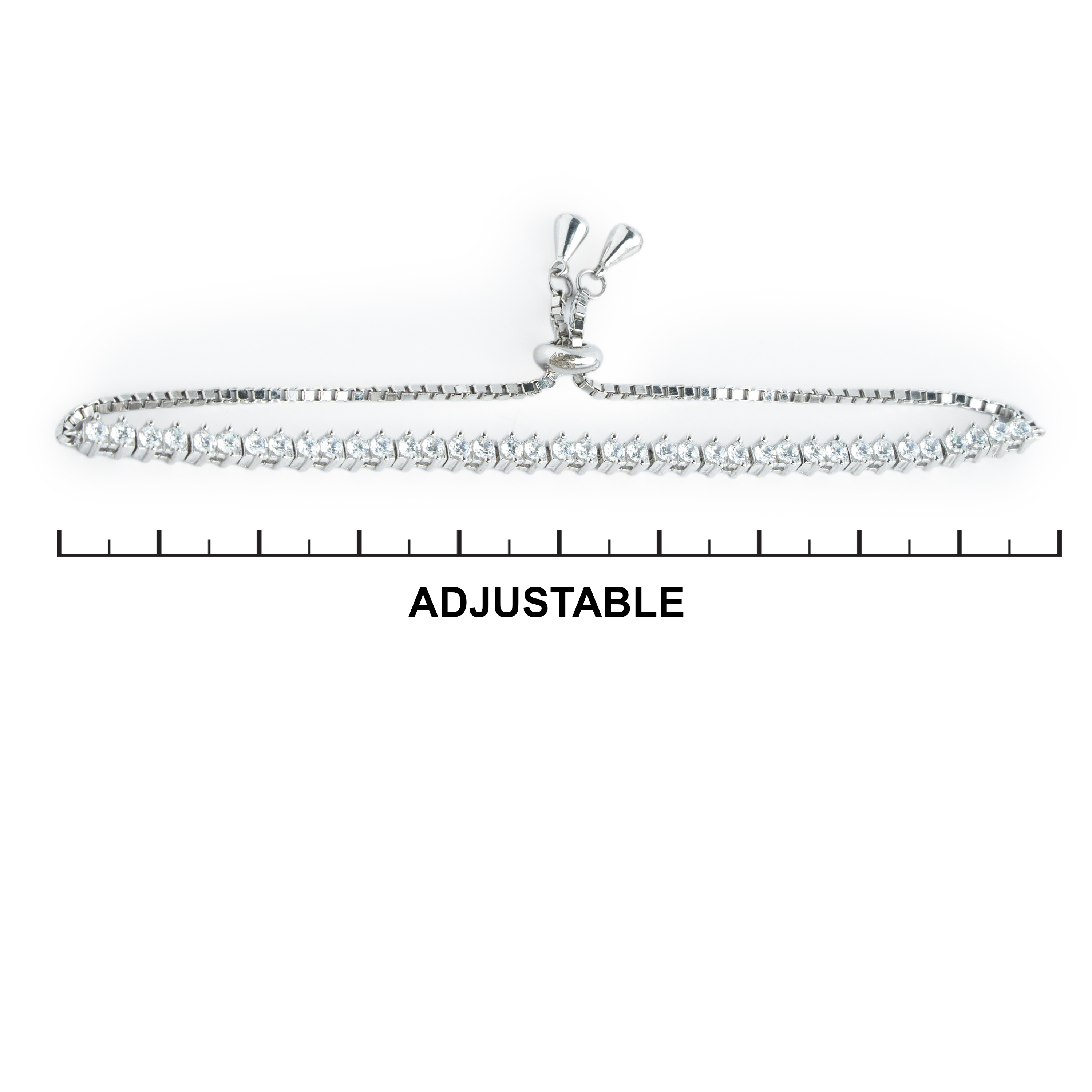 Adjustable Silver row Cubic Zirconia Stones