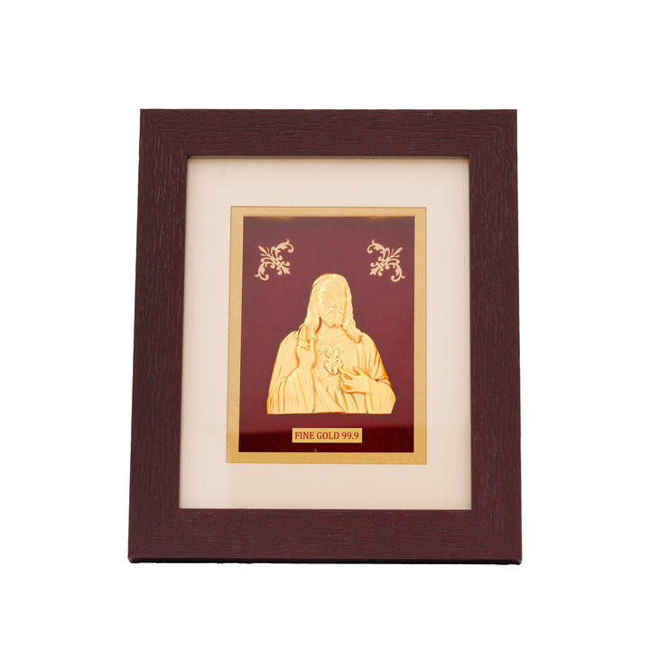 24KT Gold Foil Jesus Christ Frame Fine Gold 99.9 Wall Art